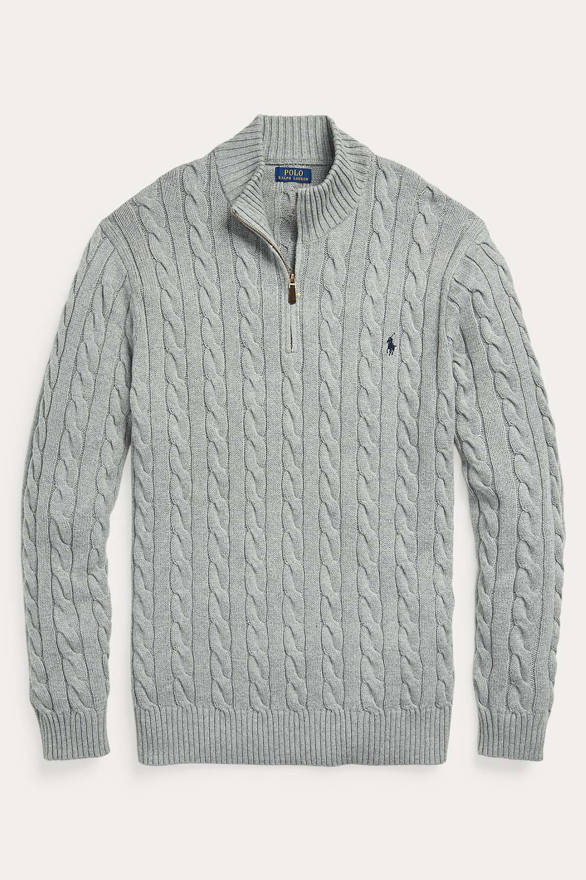 Polo Ralph Lauren Yarım Fermuarlı Dik Yaka Saç Örgü Triko-Libas Trendy Fashion Store