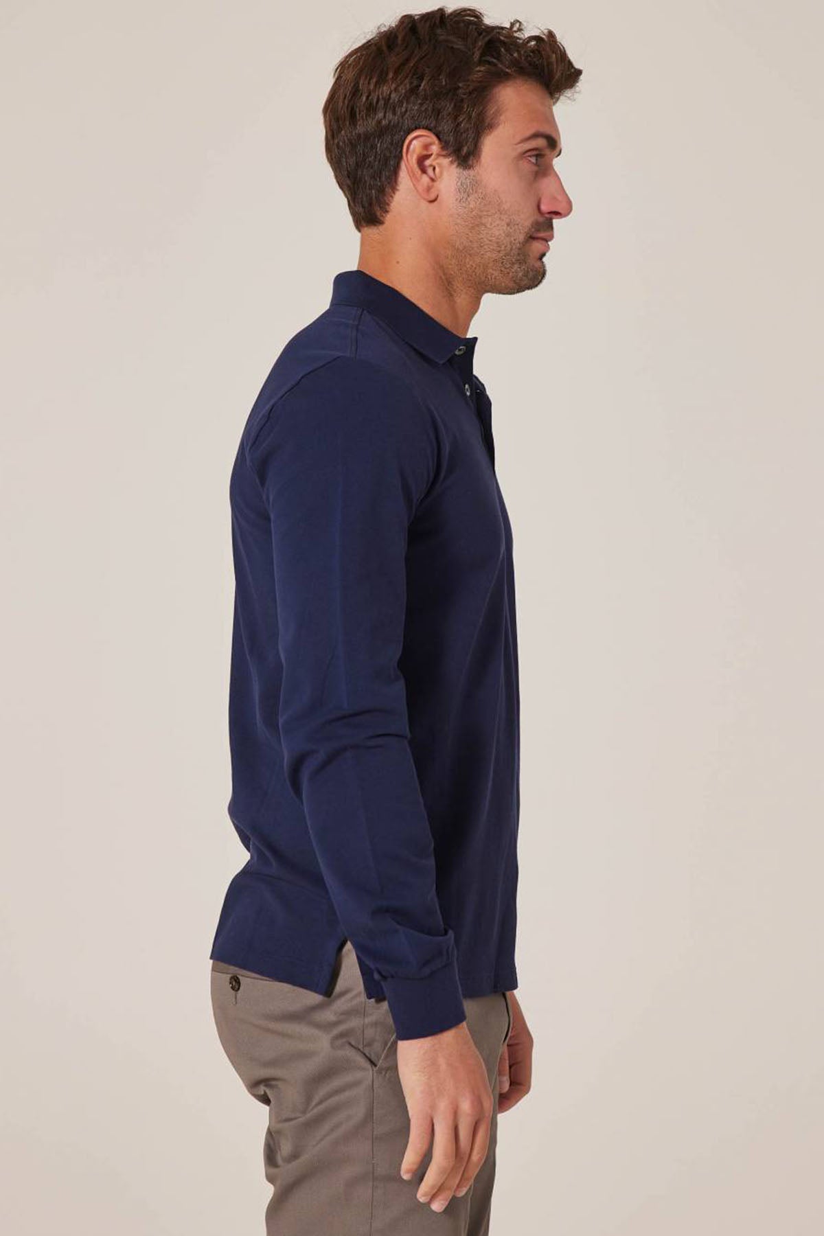Polo Ralph Lauren Slim Fit Stretch Mesh Polo Yaka Uzun Kollu T-shirt-Libas Trendy Fashion Store