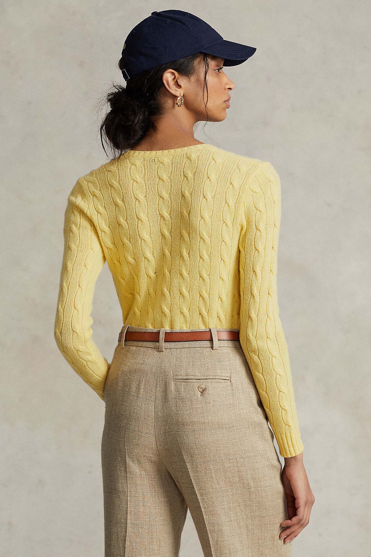 Polo Ralph Lauren V Yaka Saç Örgü Kaşmirli Yün Triko-Libas Trendy Fashion Store