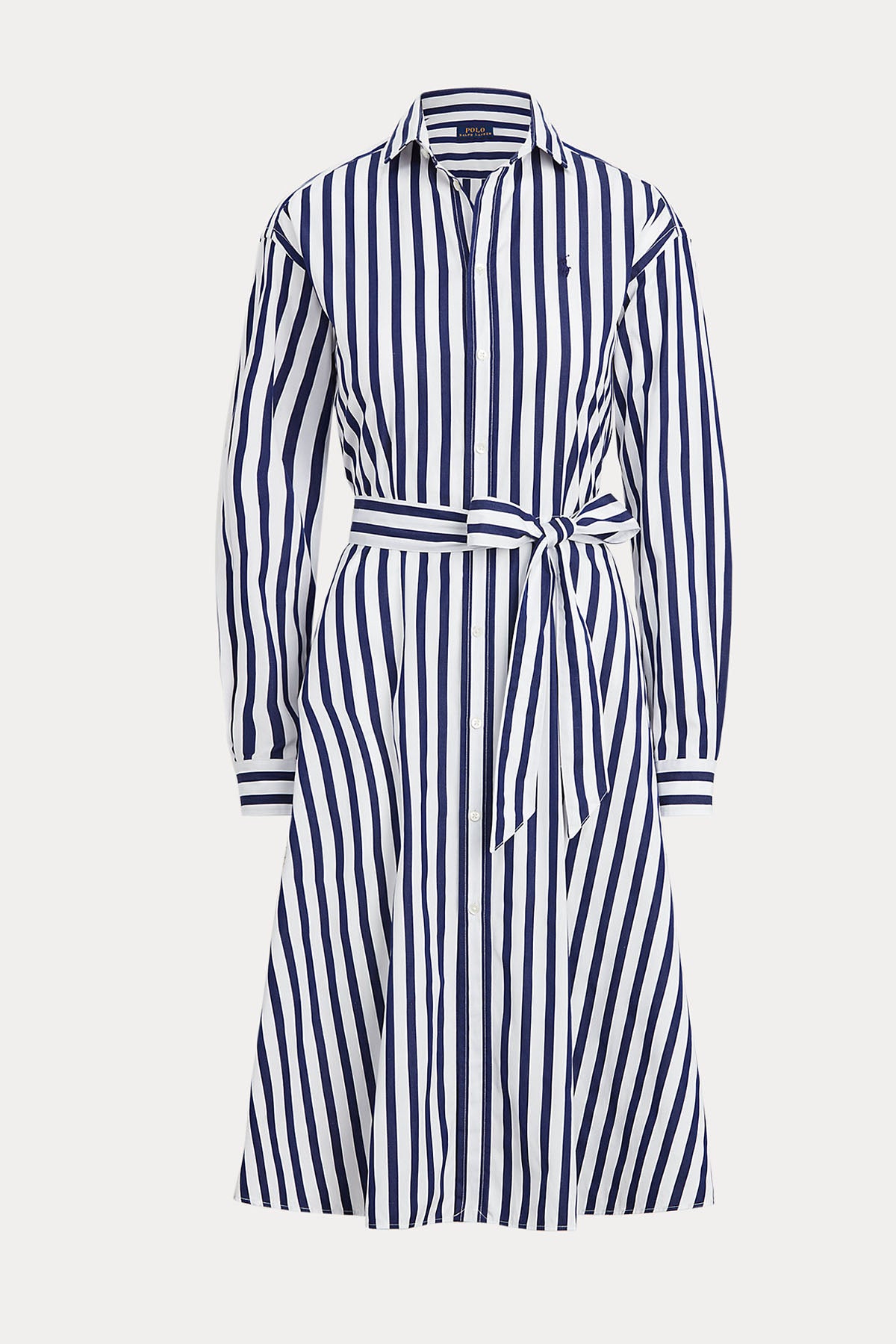 Polo Ralph Lauren Belden Kuşaklı Çizgili Midi Gömlek Elbise-Libas Trendy Fashion Store