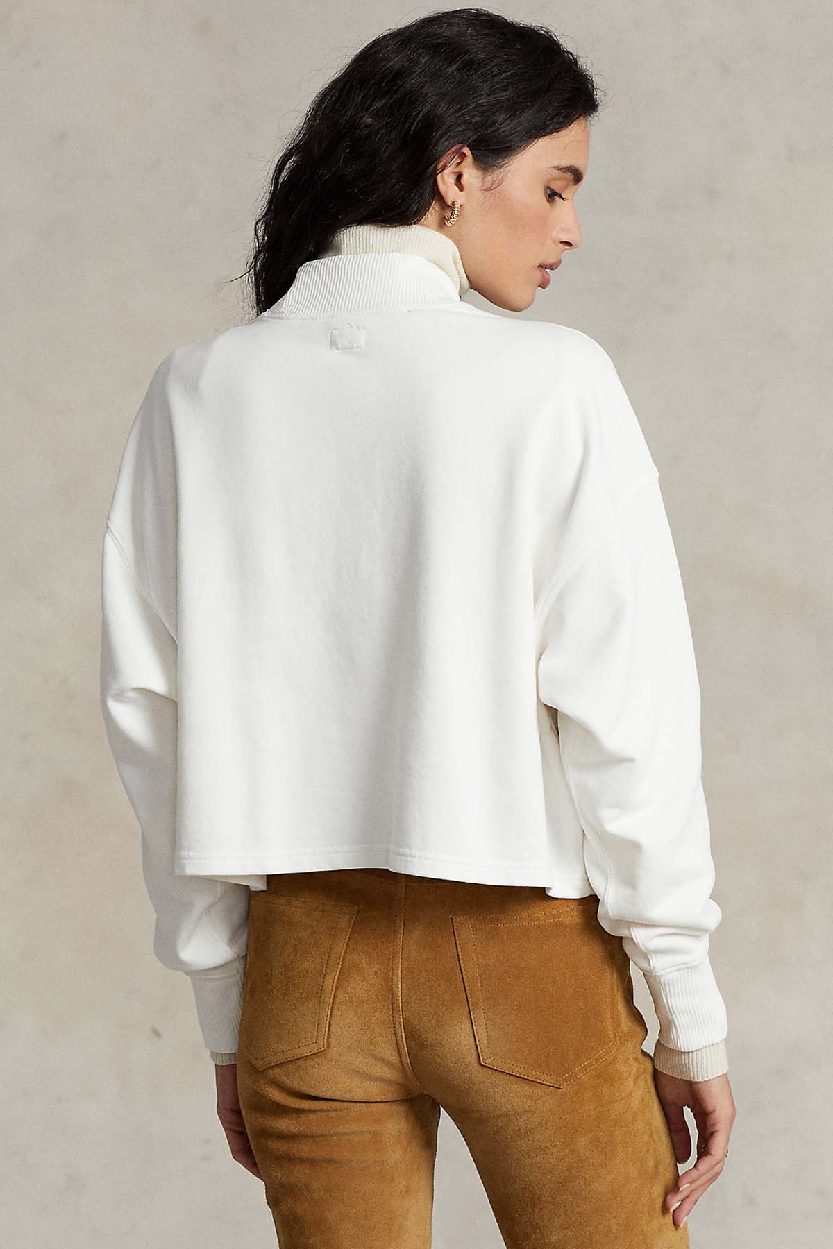 Polo Ralph Lauren Dik Yaka Geniş Kesim Logolu Sweatshirt-Libas Trendy Fashion Store