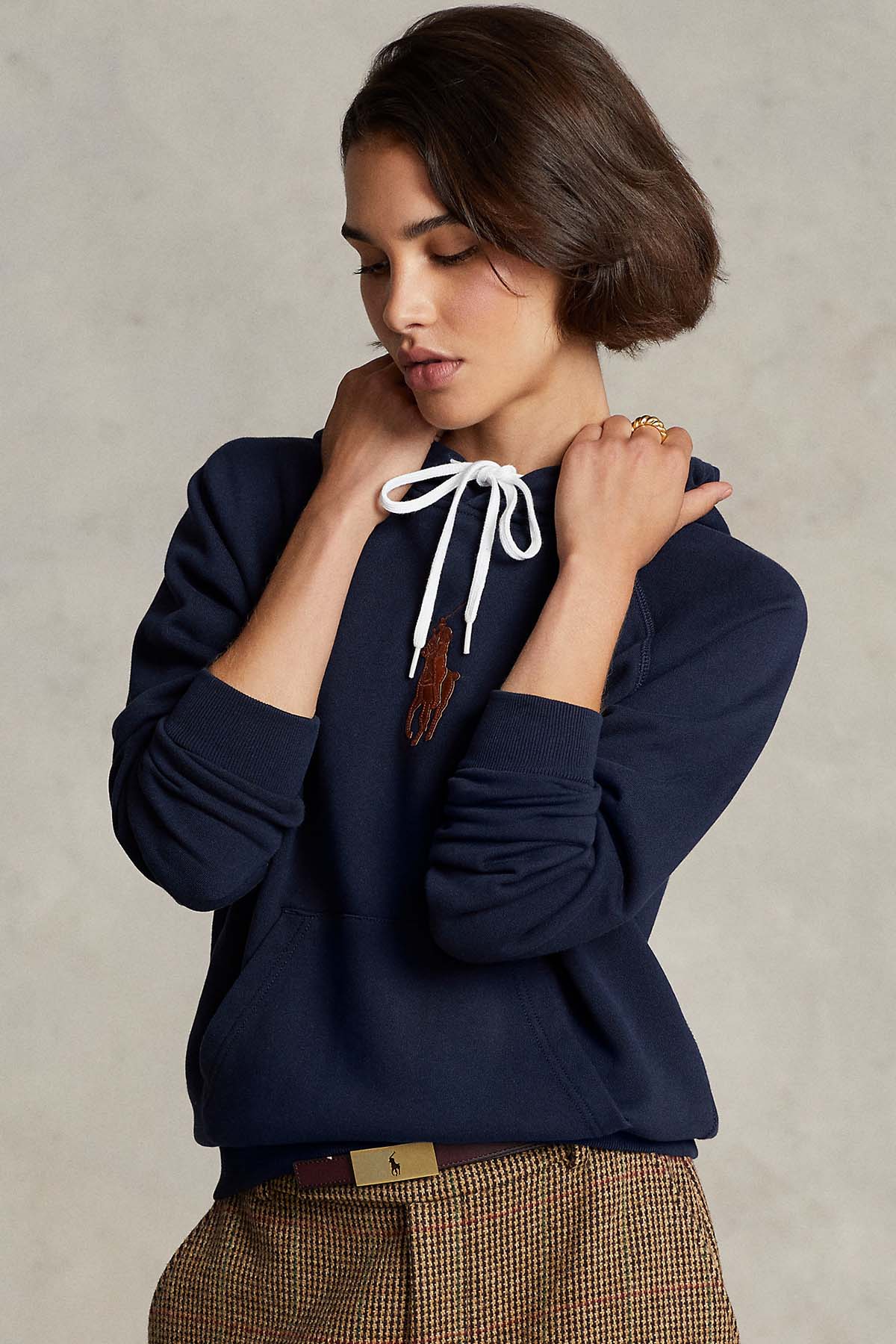 Polo Ralph Lauren Deri Big Pony Logolu Kapüşonlu Sweatshirt-Libas Trendy Fashion Store