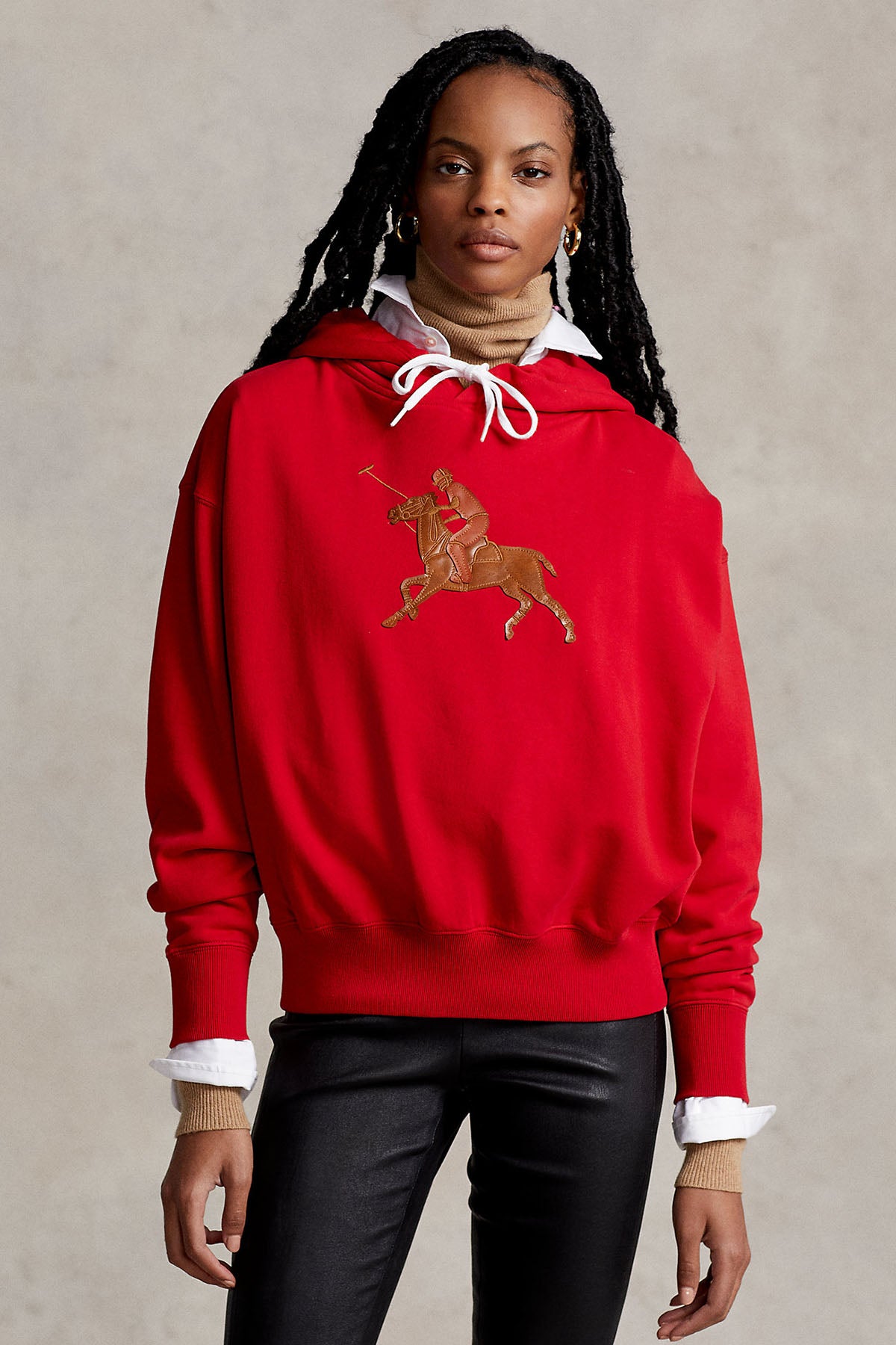 Polo Ralph Lauren Deri Big Pony Logolu Kapüşonlu Sweatshirt-Libas Trendy Fashion Store