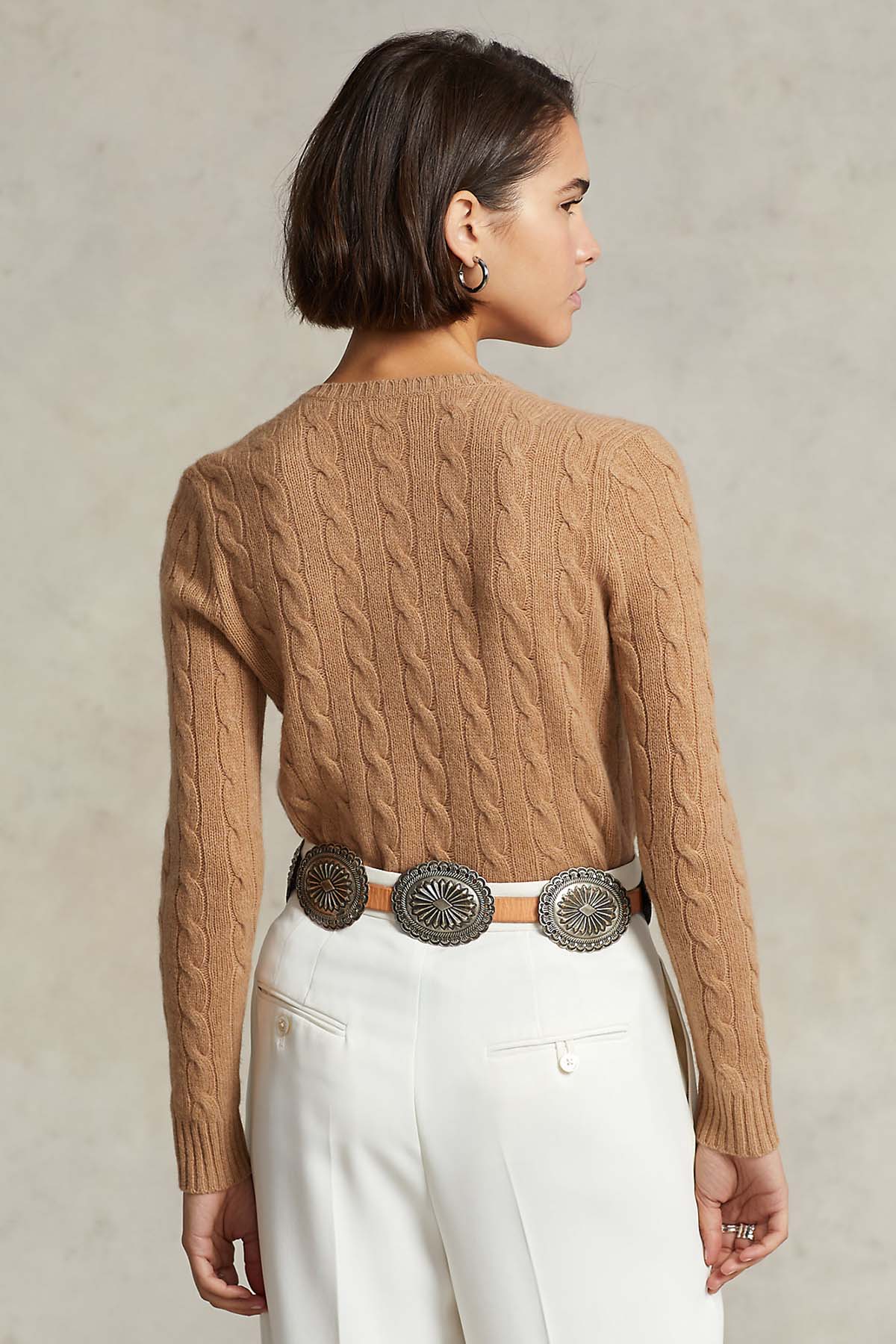 Polo Ralph Lauren V Yaka Saç Örgü Kaşmirli Yün Triko-Libas Trendy Fashion Store