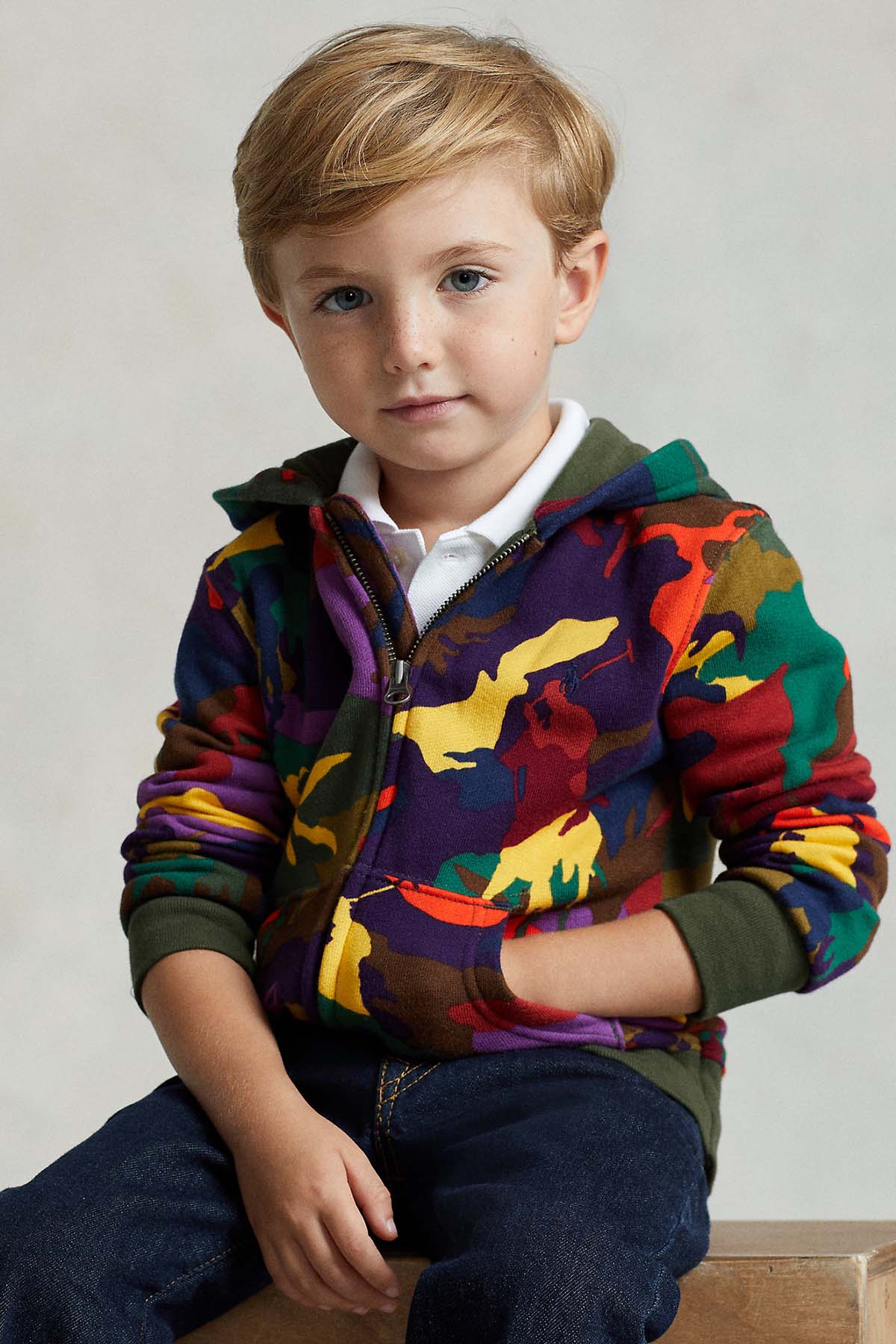 Polo Ralph Lauren Kids 2-4 Yaş Erkek Çocuk Kamuflaj Desenli Sweatshirt Ceket-Libas Trendy Fashion Store