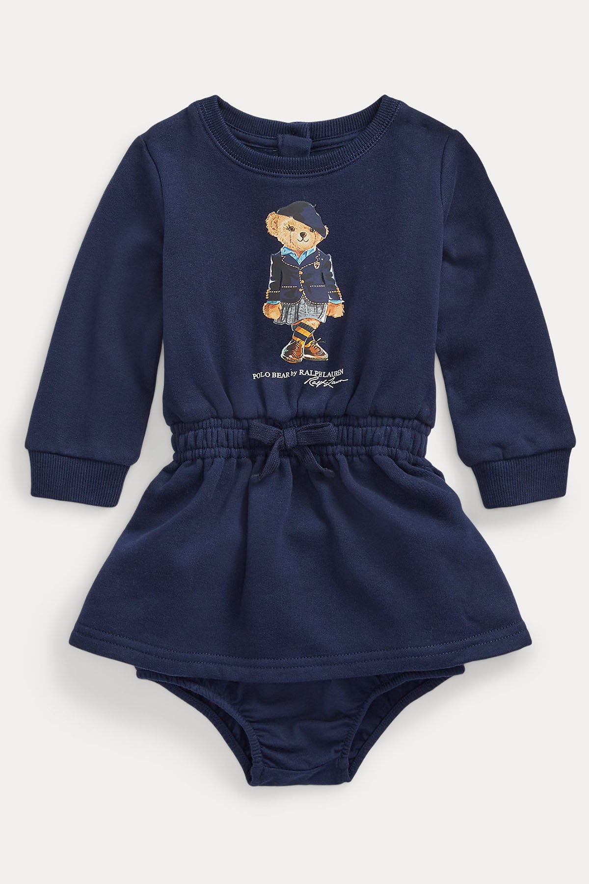 Polo Ralph Lauren Kids 18-24 Aylık Kız Bebek Polo Bear Şortlu Sweatshirt Elbise-Libas Trendy Fashion Store