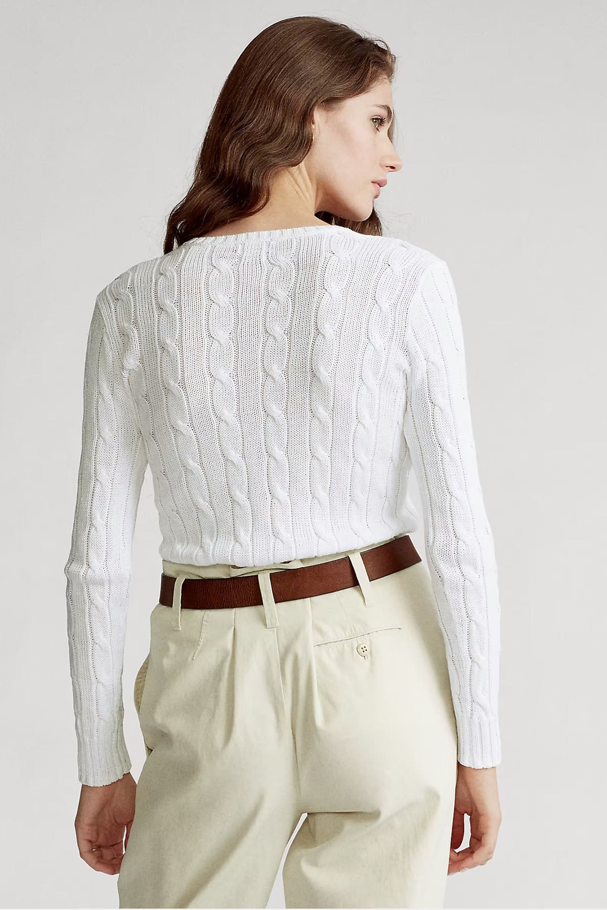 Polo Ralph Lauren Pima Cotton Slim Fit V Yaka Saç Örgü Triko-Libas Trendy Fashion Store