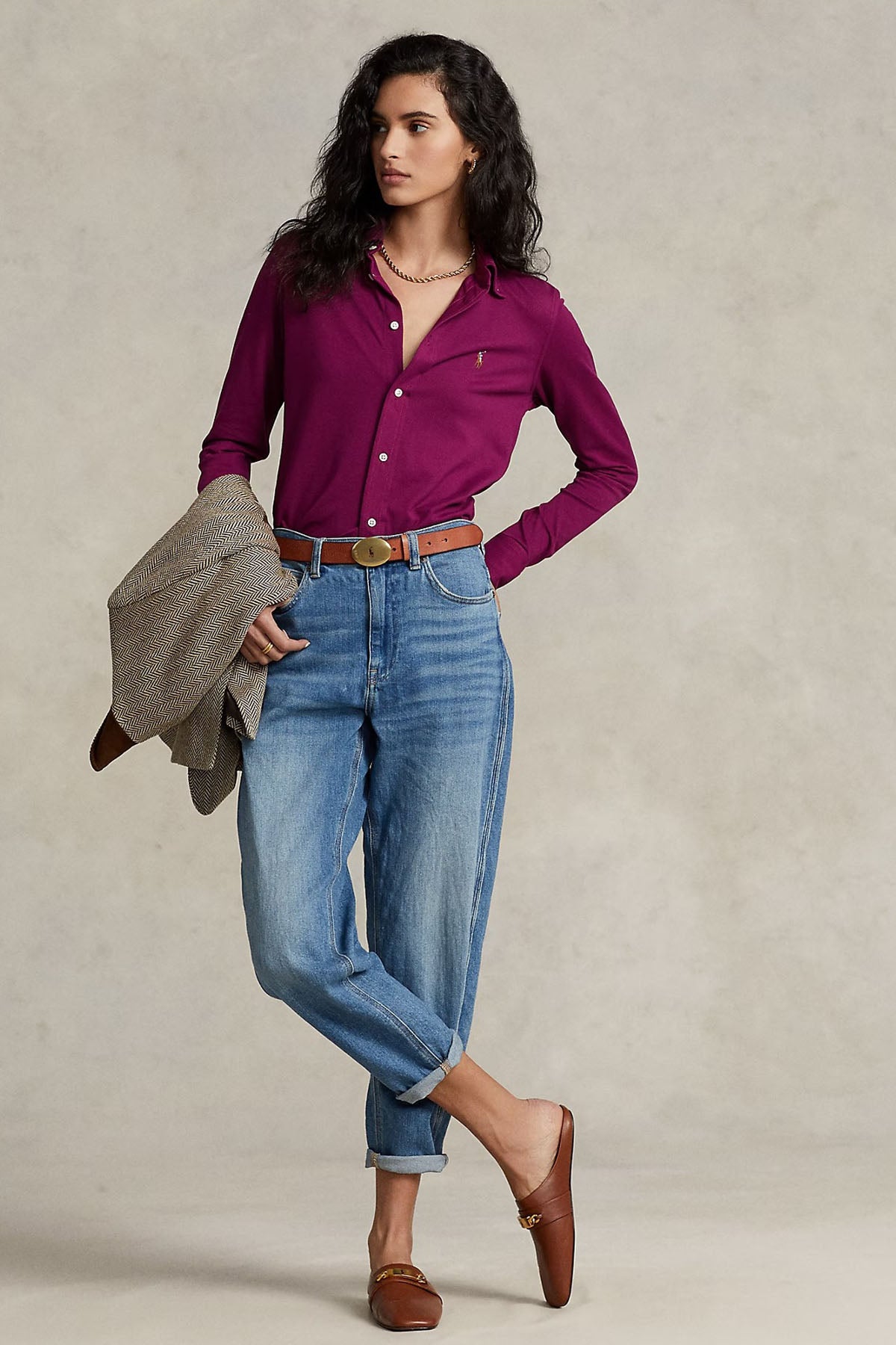 Polo Ralph Lauren Custom Fit Knit Oxford Gömlek-Libas Trendy Fashion Store