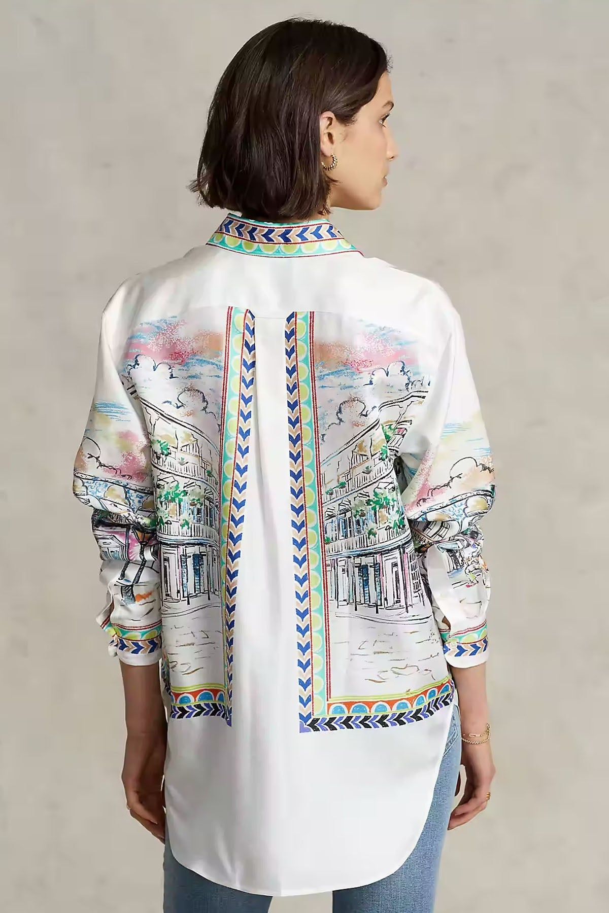 Polo Ralph Lauren Şehir Temalı İpek Gömlek-Libas Trendy Fashion Store