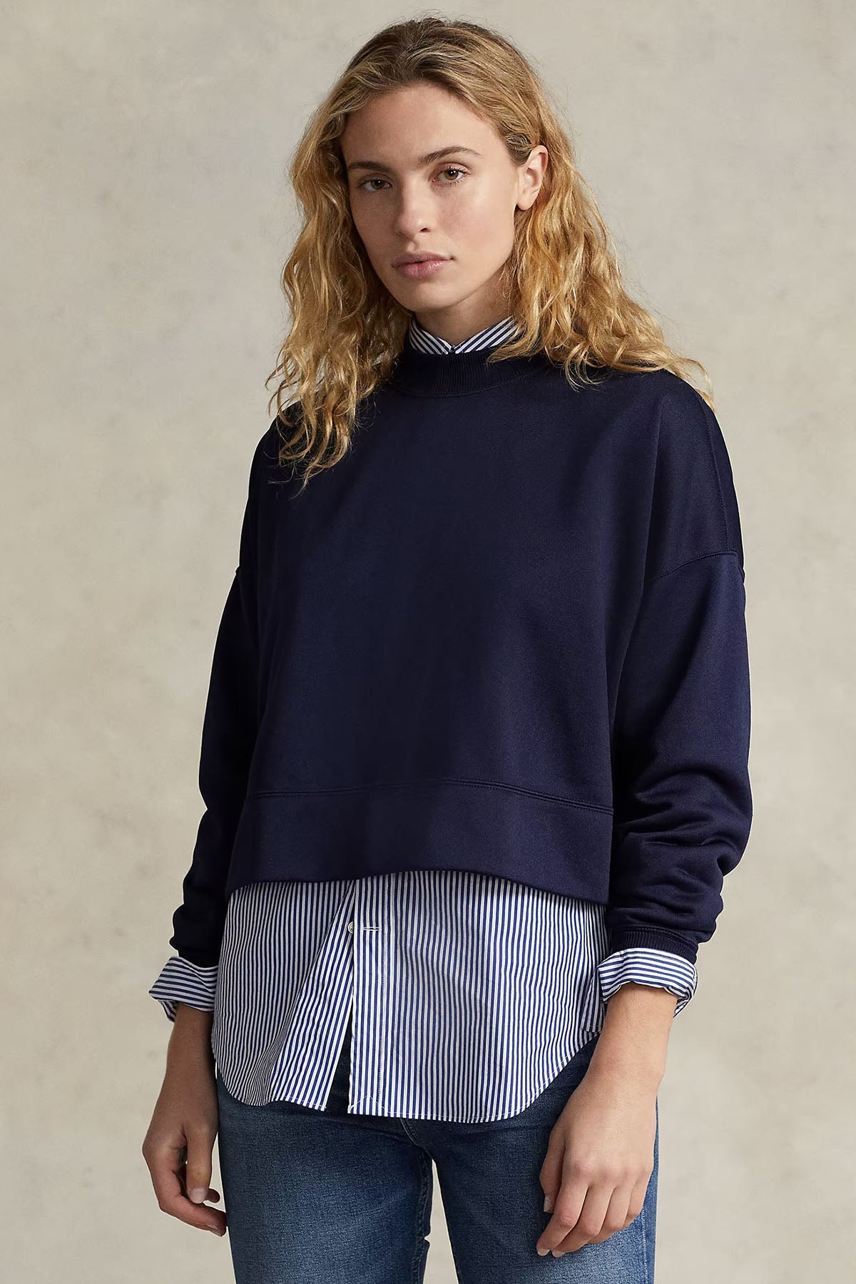 Polo Ralph Lauren Geniş Kesim Crop Sweatshirt-Libas Trendy Fashion Store