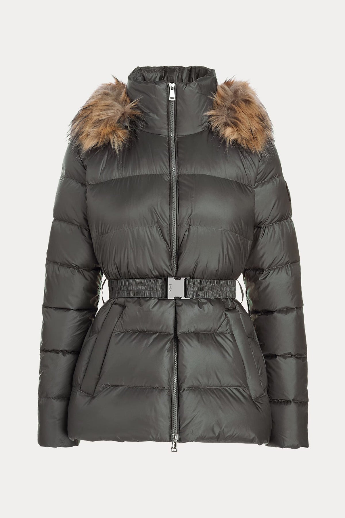 Polo Ralph Lauren Belden Kemerli Kürklü Kapüşonlu Puffer Mont-Libas Trendy Fashion Store