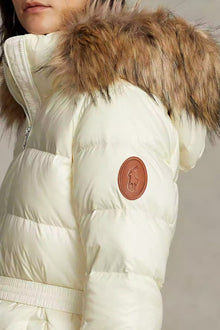 Polo Ralph Lauren Belden Kemerli Kürklü Kapüşonlu Puffer Mont-Libas Trendy Fashion Store