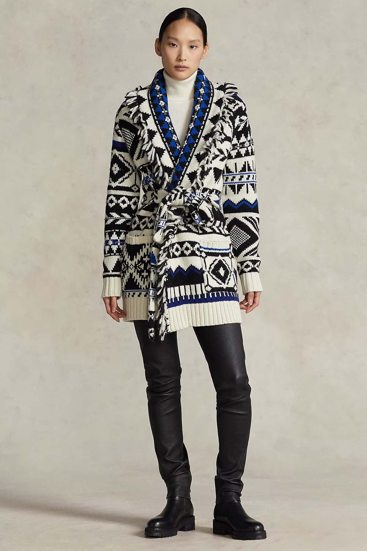 Polo Ralph Lauren Kuşaklı Kaşmirli Yün Triko Ceket-Libas Trendy Fashion Store