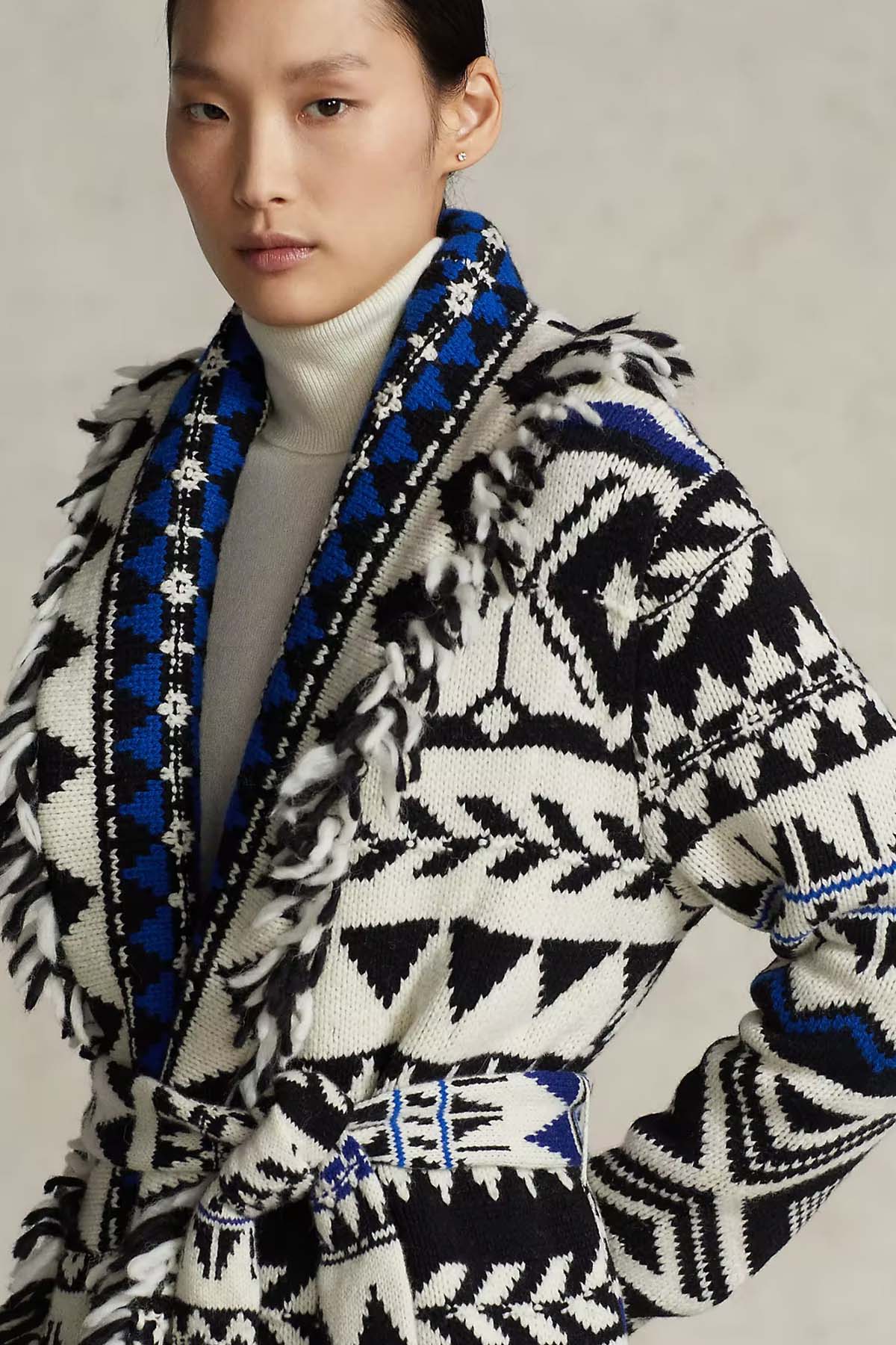 Polo Ralph Lauren Kuşaklı Kaşmirli Yün Triko Ceket-Libas Trendy Fashion Store