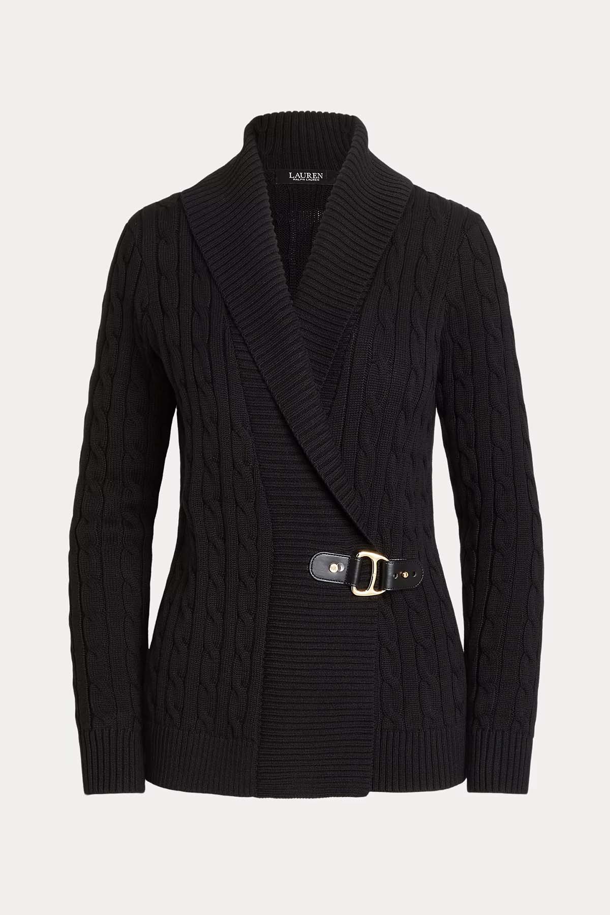 Polo Ralph Lauren Saç Örgü Kemerli Şal Yaka Triko Ceket-Libas Trendy Fashion Store