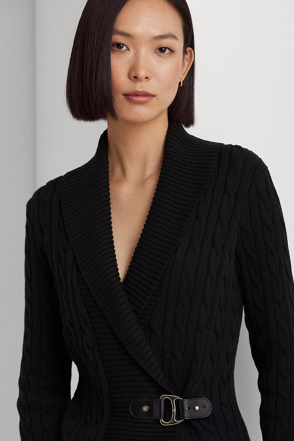 Polo Ralph Lauren Saç Örgü Kemerli Şal Yaka Triko Ceket-Libas Trendy Fashion Store