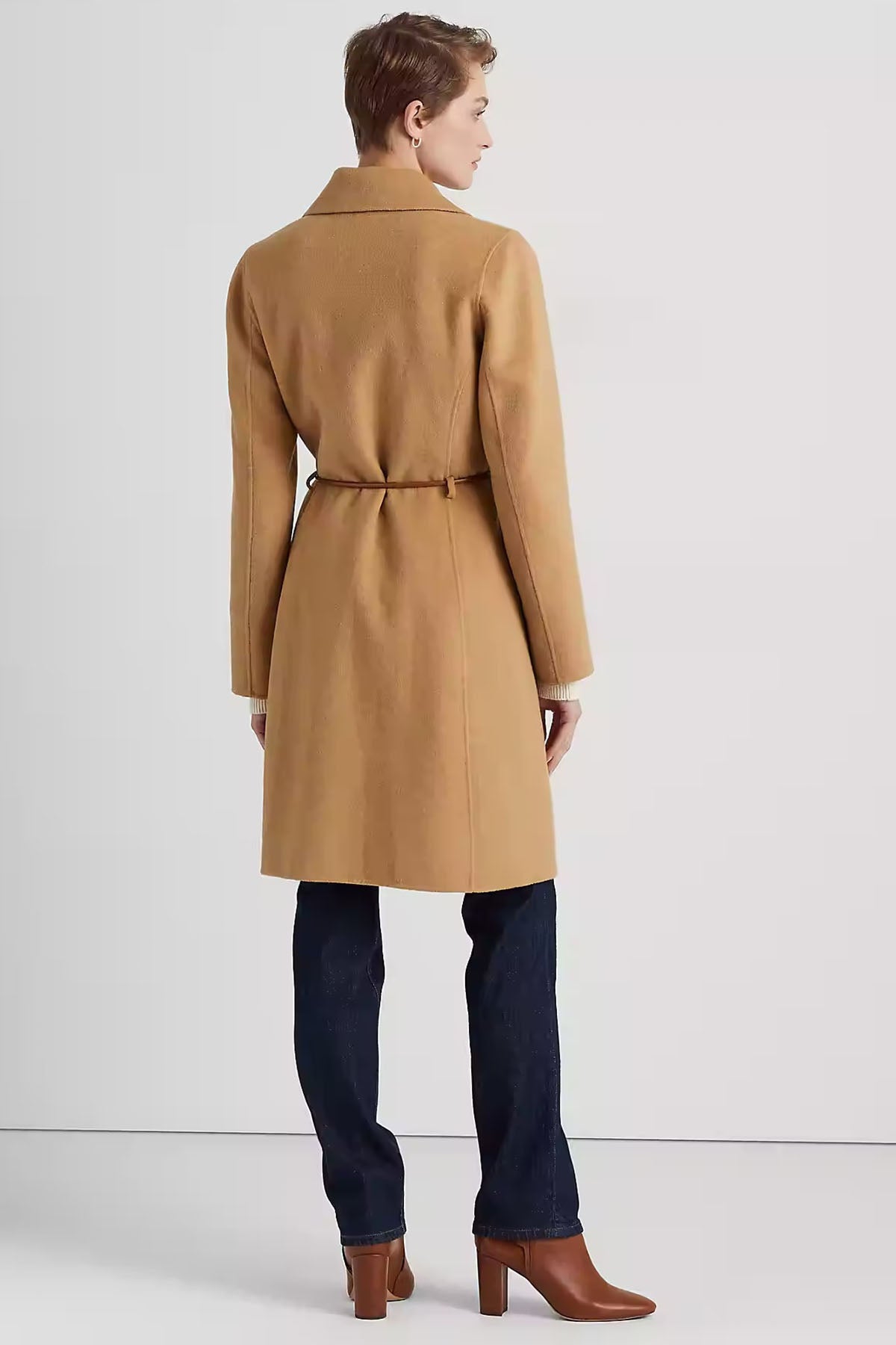 Polo Ralph Lauren Deri Kemerli Geniş Yaka Yün Kaban-Libas Trendy Fashion Store