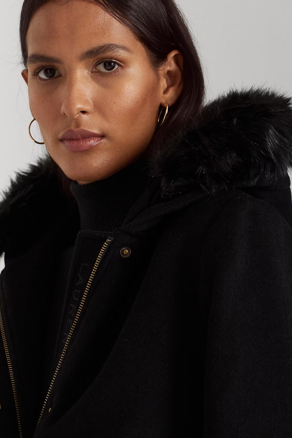 Polo Ralph Lauren Kürklü Kapüşonlu Yün Kaban-Libas Trendy Fashion Store