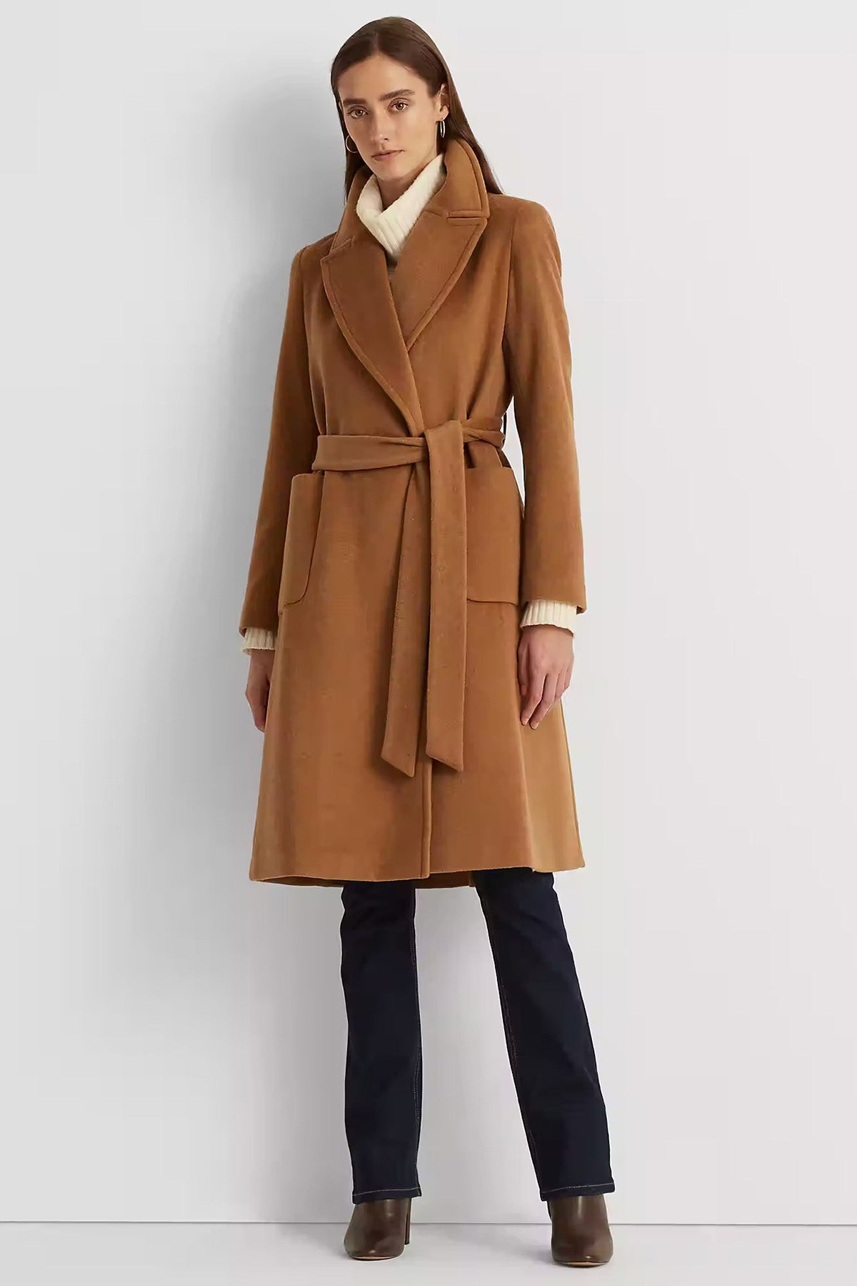 Polo Ralph Lauren Geniş Yaka Belden Kuşaklı Yün Kaban-Libas Trendy Fashion Store