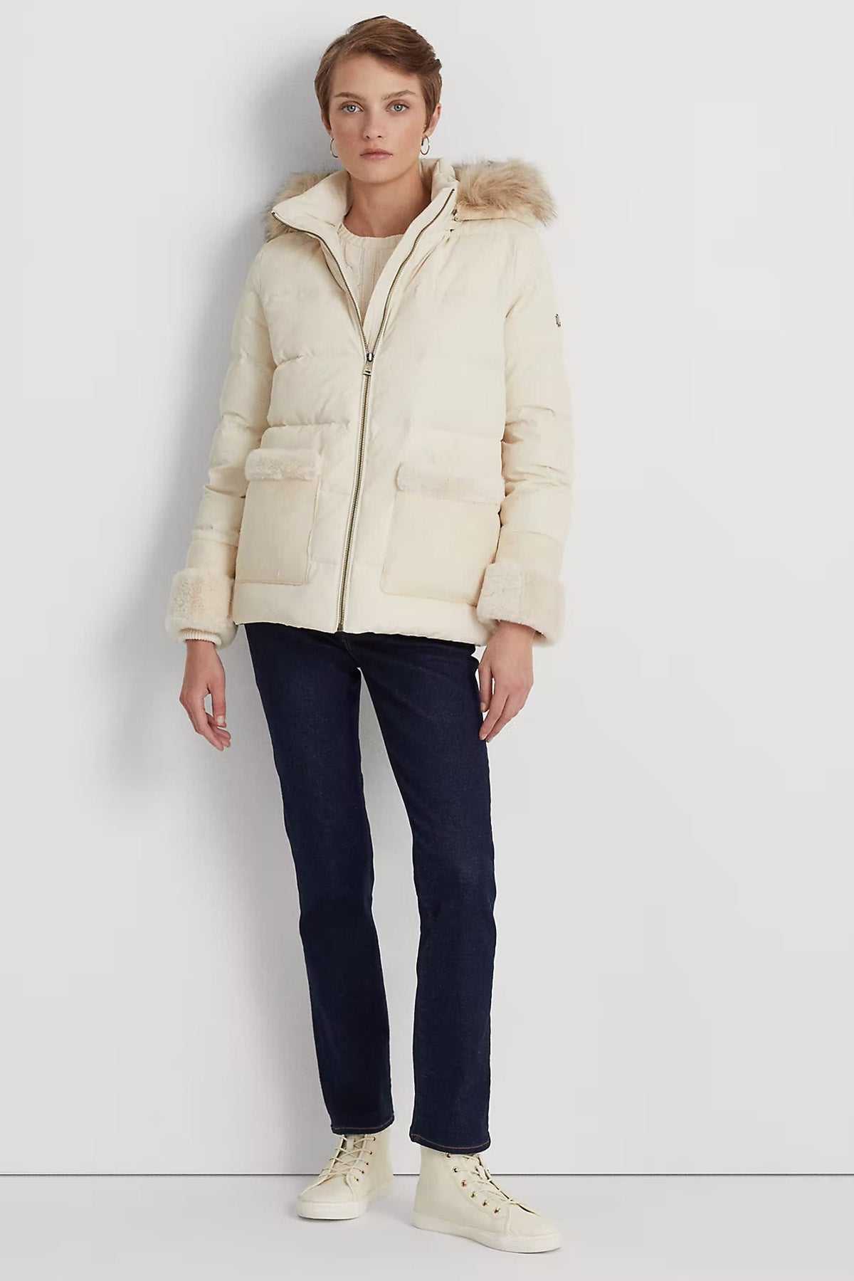 Polo Ralph Lauren Kürklü Kapüşonlu Puffer Mont-Libas Trendy Fashion Store