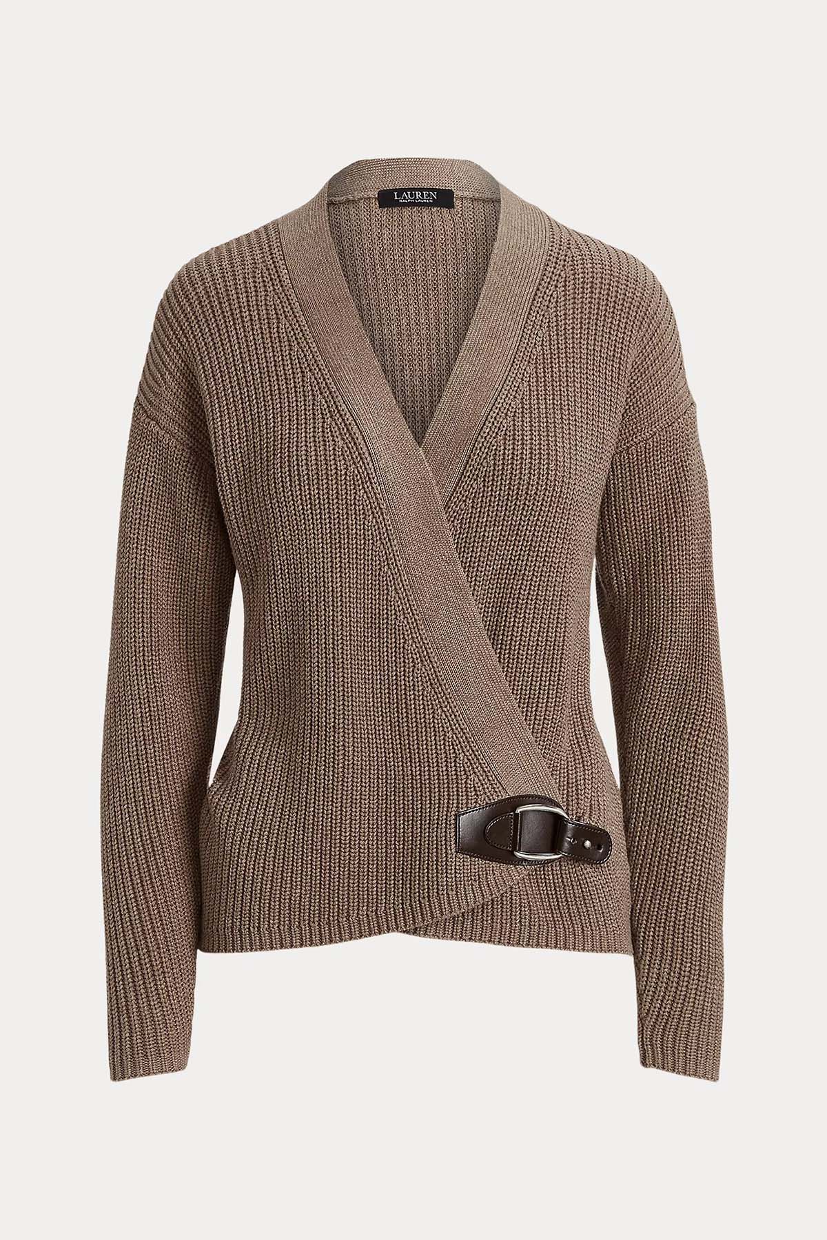 Polo Ralph Lauren Derin V Yaka Kemerli Örgü Triko Ceket-Libas Trendy Fashion Store