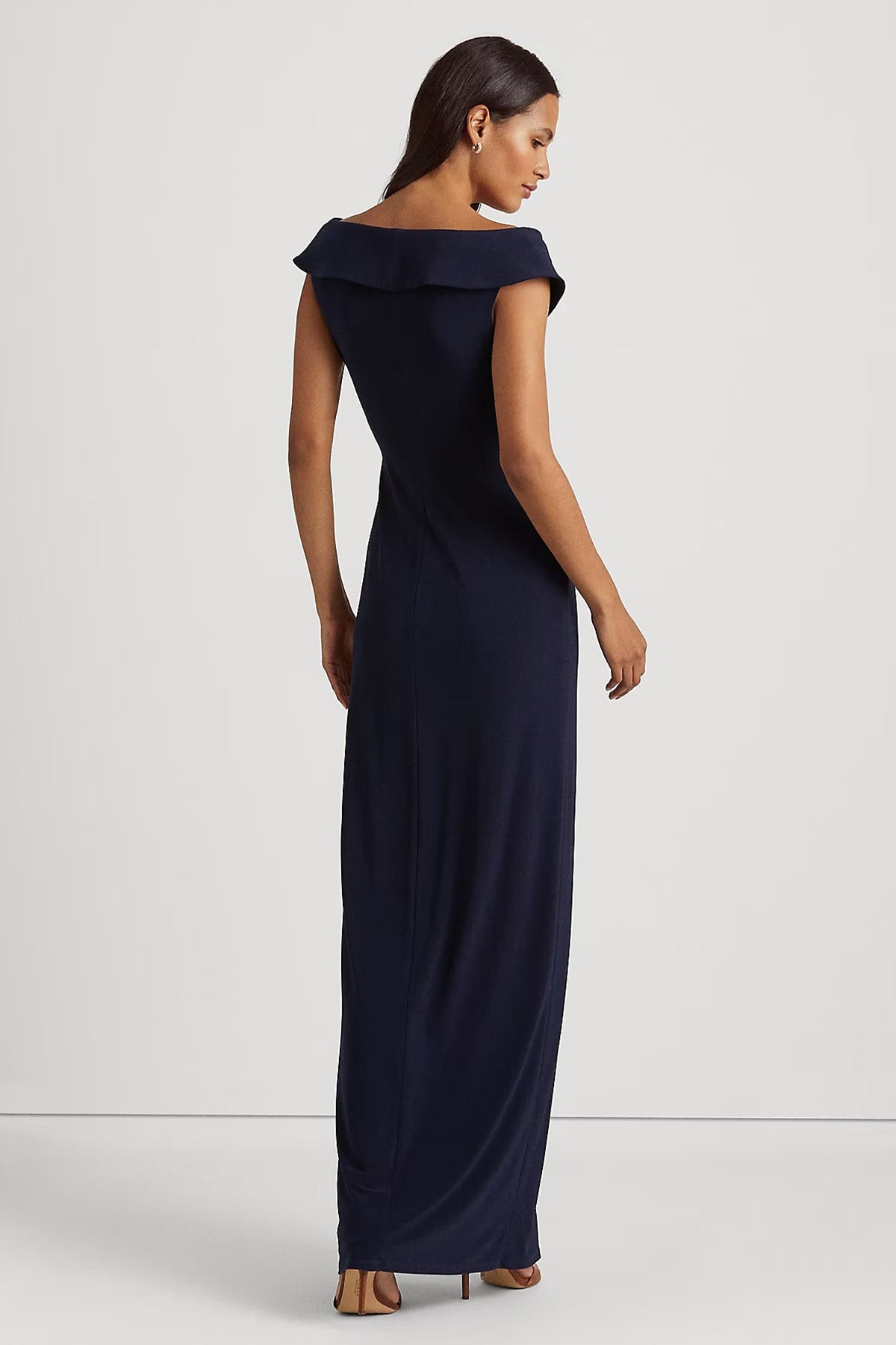 Polo Ralph Lauren V Yaka Maxi Abiye Elbise-Libas Trendy Fashion Store