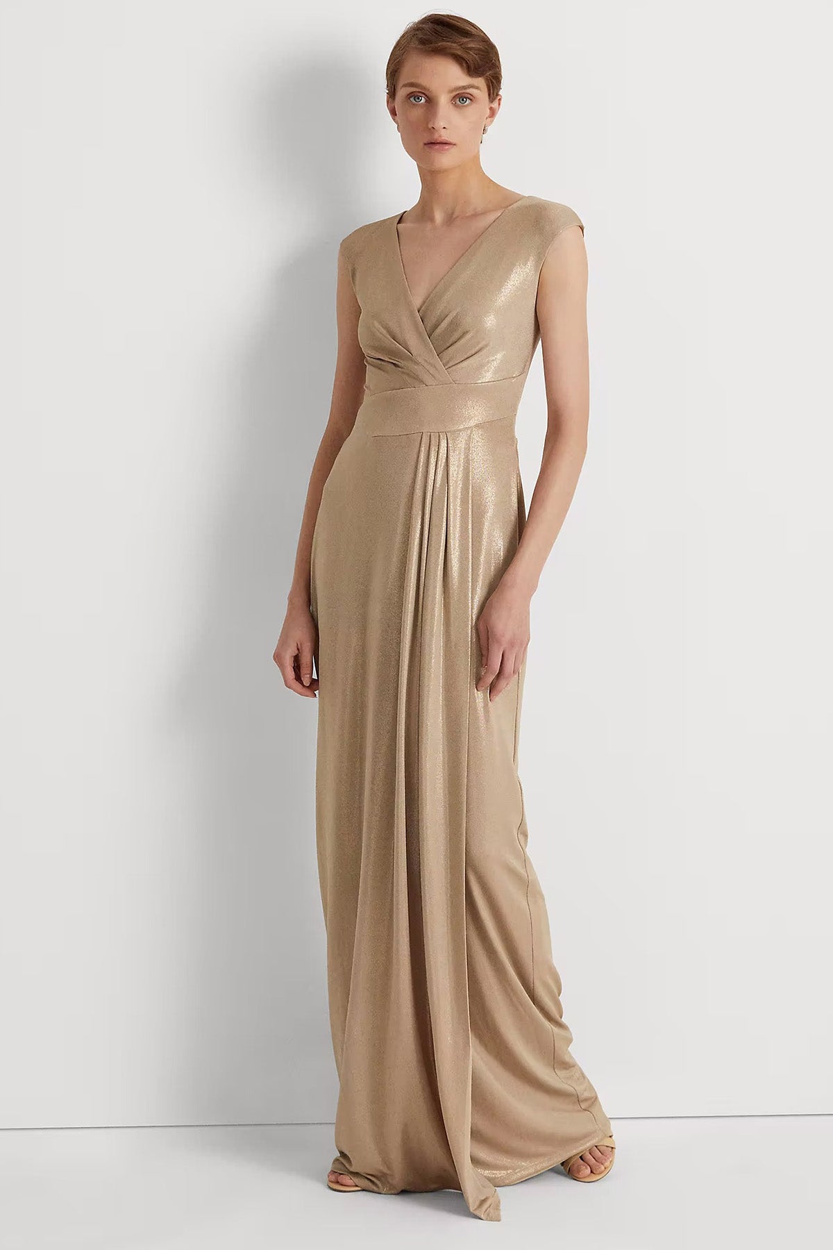 Polo Ralph Lauren V Yaka Maxi Abiye Elbise-Libas Trendy Fashion Store