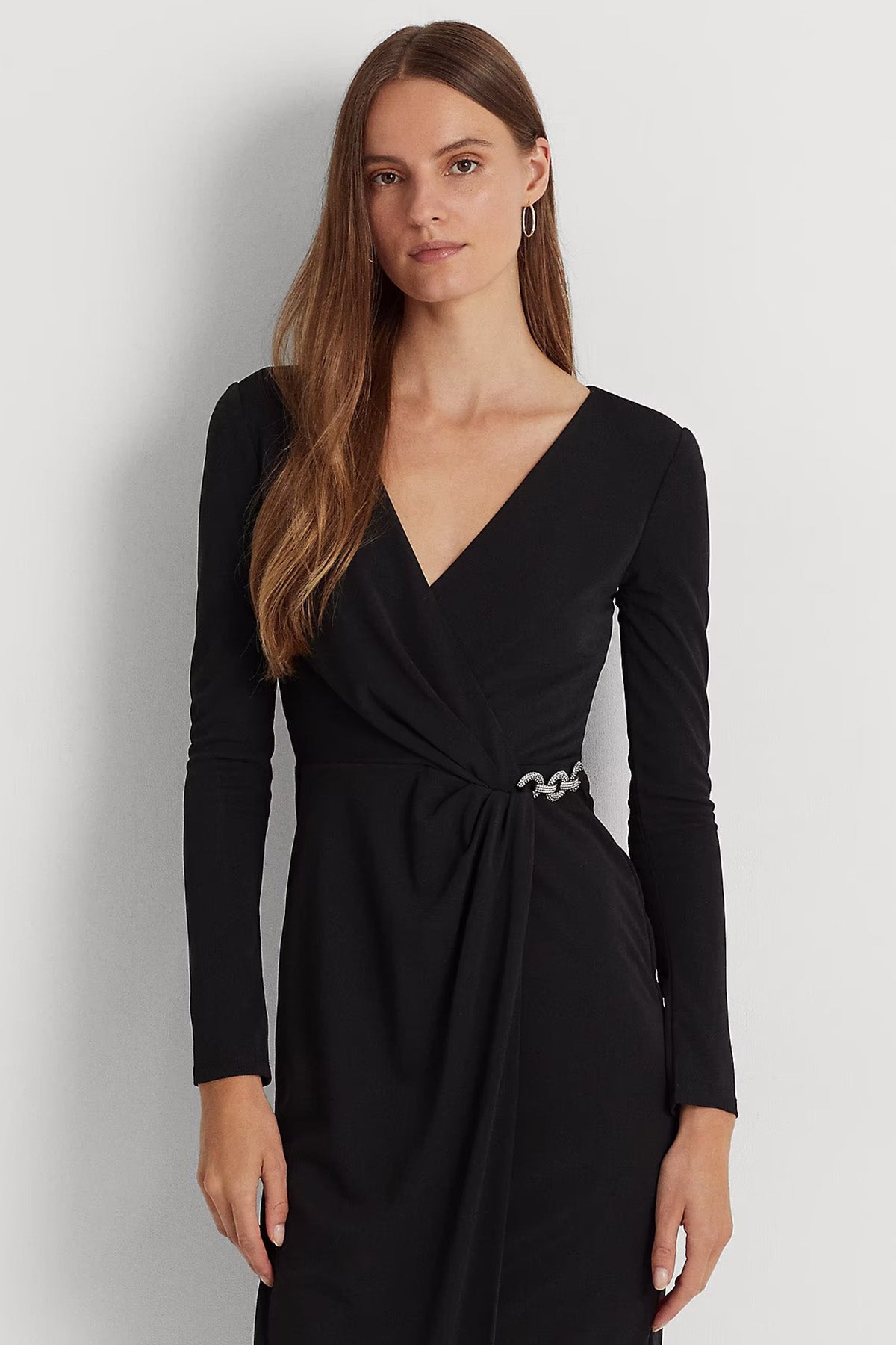 Polo Ralph Lauren V Yaka Midi Abiye Elbise-Libas Trendy Fashion Store