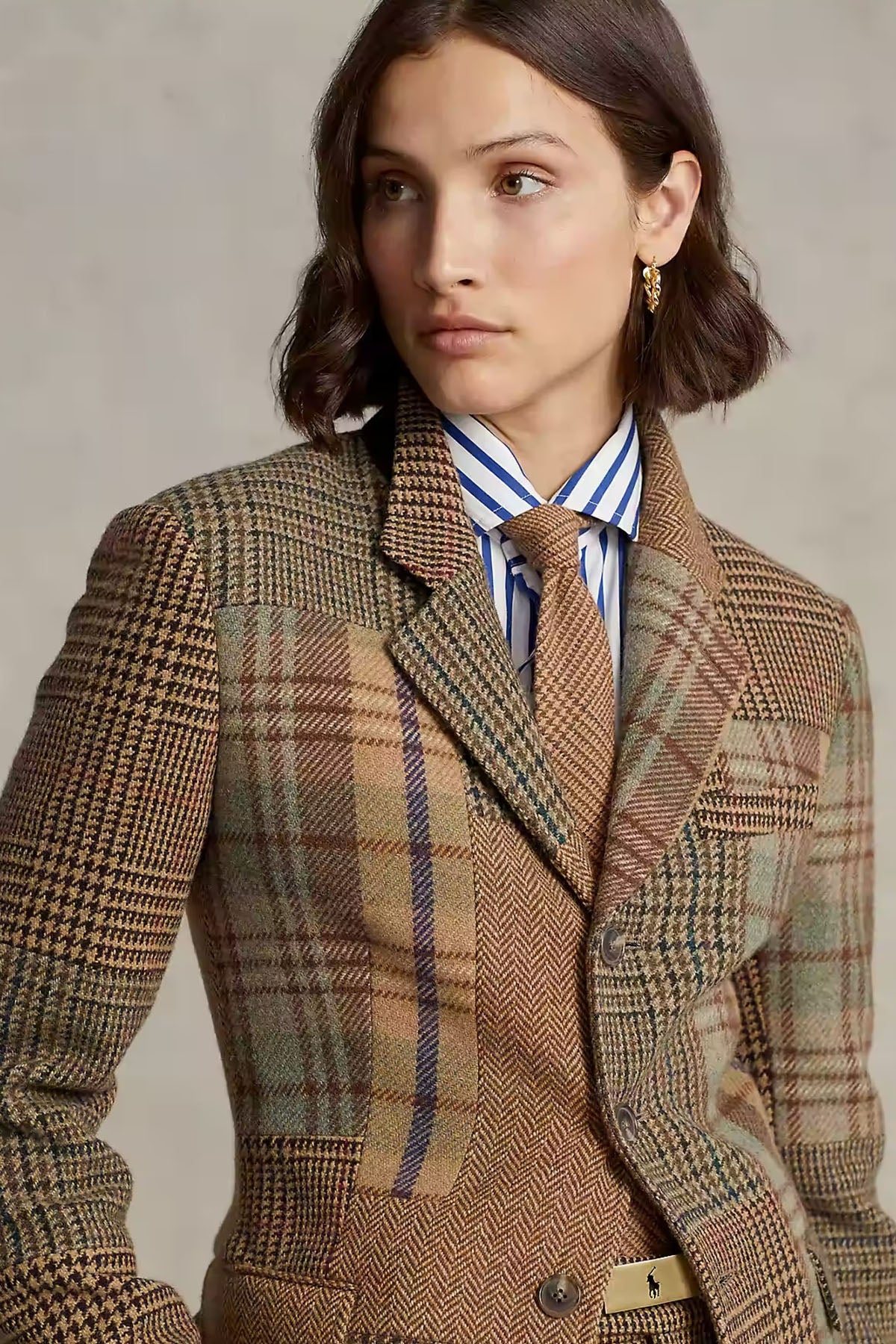 Polo Ralph Lauren Balıksırtı Ekose Desenli Yün Ceket-Libas Trendy Fashion Store