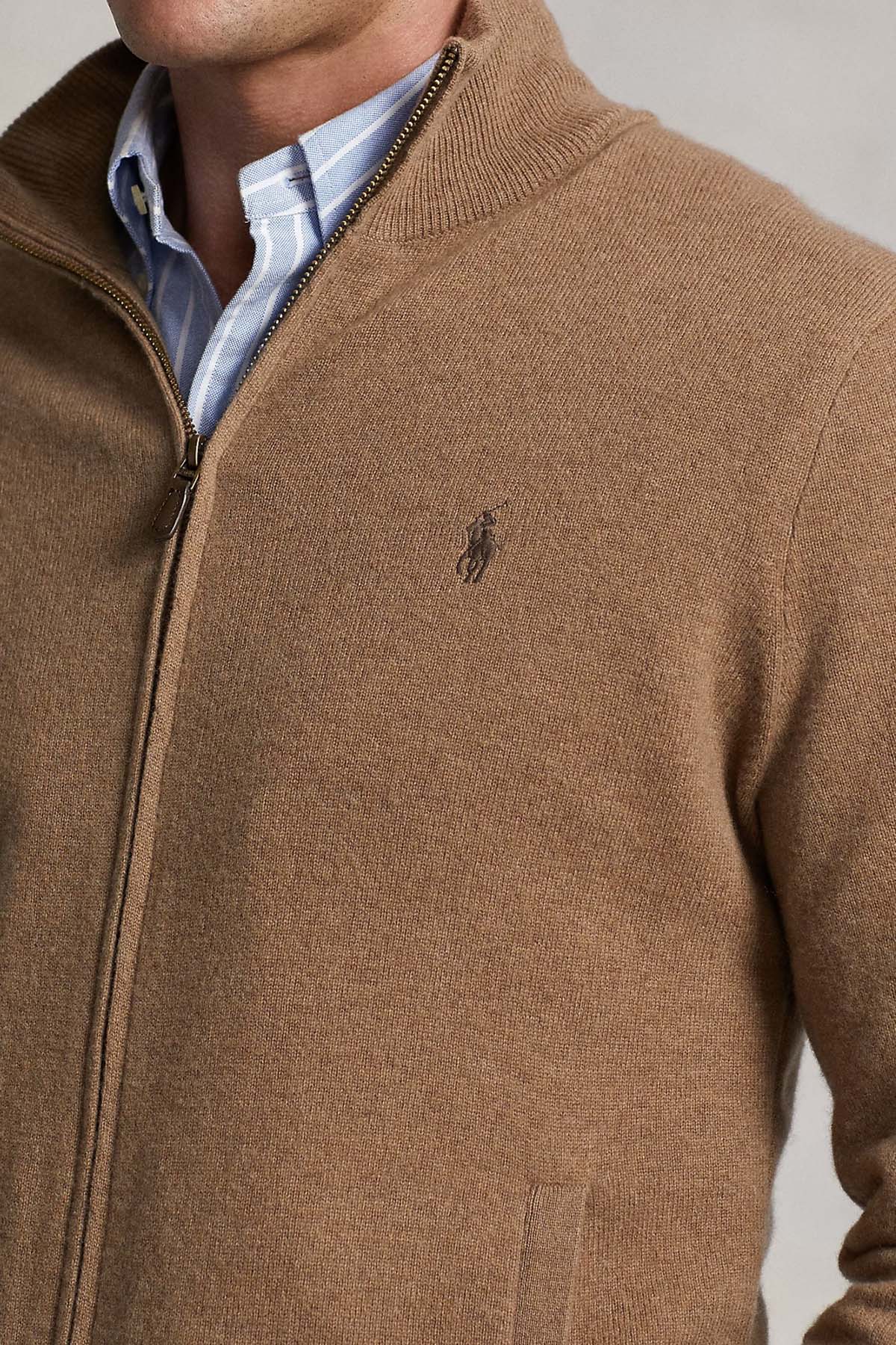 Polo Ralph Lauren Dik Yaka Yün Triko Ceket-Libas Trendy Fashion Store