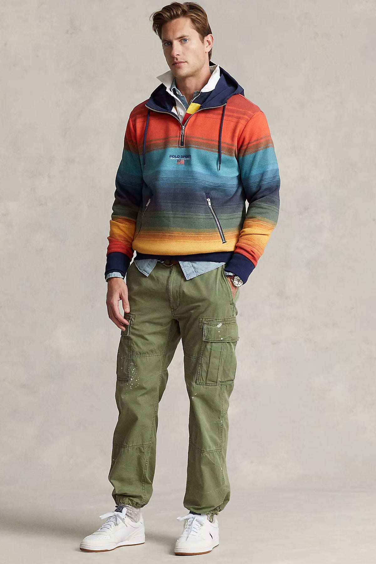 Polo Ralph Lauren Polo Sport Renk Geçişli Kapüşonlu Sweatshirt-Libas Trendy Fashion Store