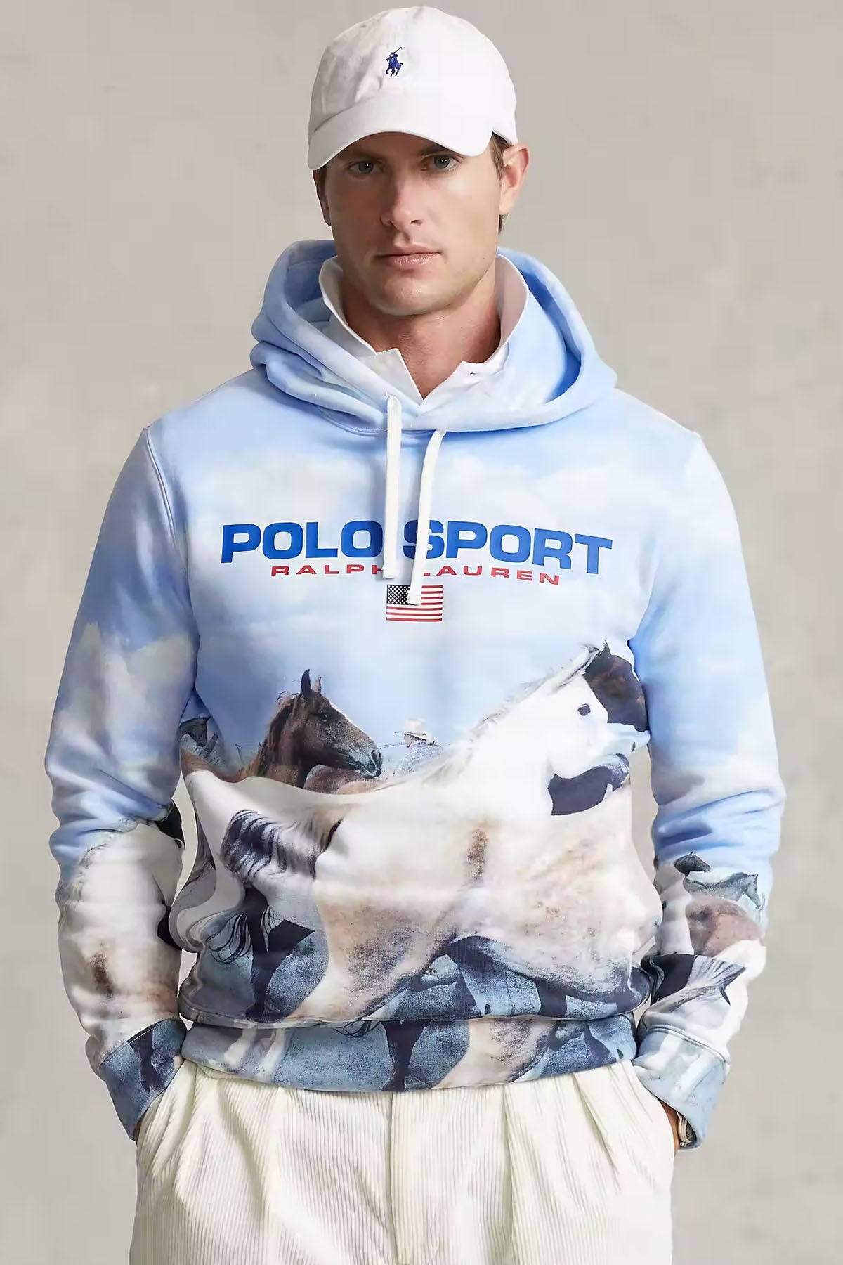 Polo Ralph Lauren Polo Sport Horses Baskılı Kapüşonlu Sweatshirt-Libas Trendy Fashion Store