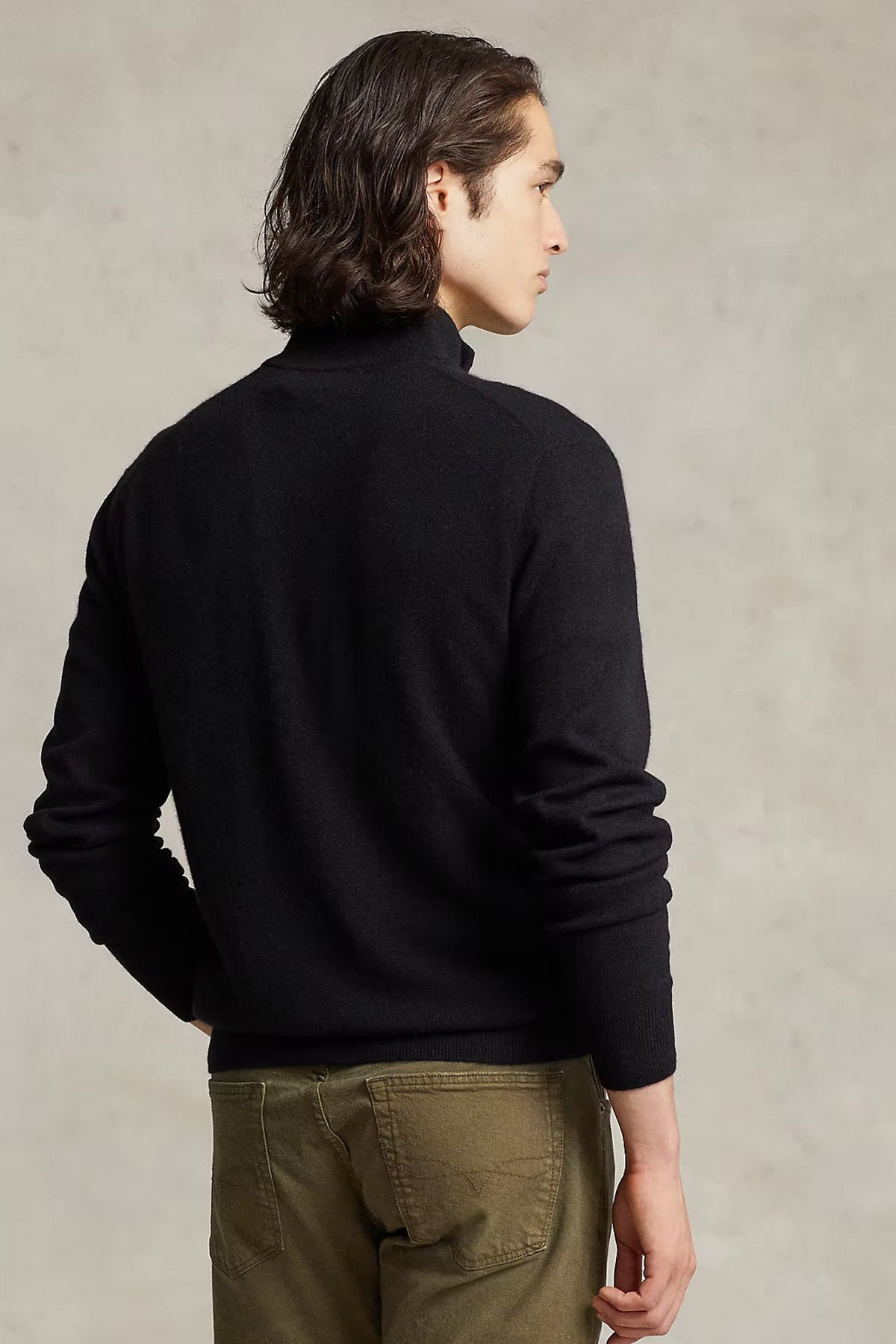 Polo Ralph Lauren Dik Yaka Yarım Fermuarlı Örgü Yün Triko-Libas Trendy Fashion Store