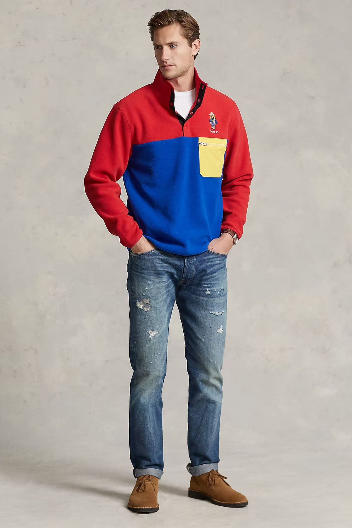 Polo Ralph Lauren Polo Bear Dik Yaka Yarım Fermuarlı Polar Sweatshirt-Libas Trendy Fashion Store