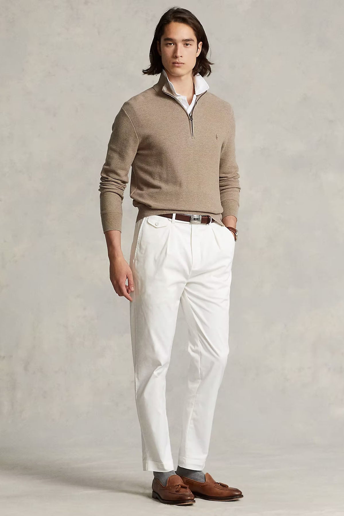 Polo Ralph Lauren Dik Yaka Yarım Fermuarlı Triko-Libas Trendy Fashion Store