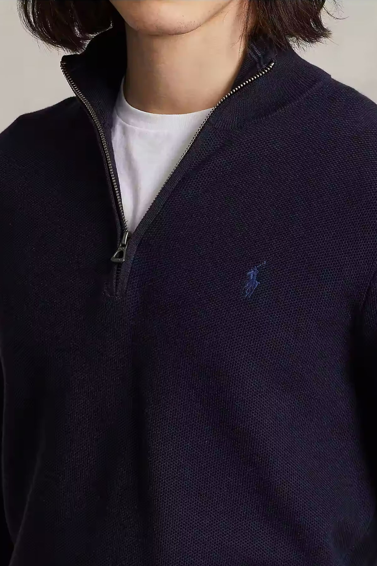 Polo Ralph Lauren Dik Yaka Yarım Fermuarlı Triko-Libas Trendy Fashion Store