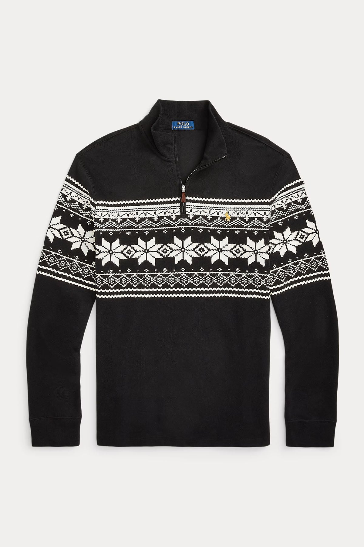 Polo Ralph Lauren Dik Yaka Yarım Fermuarlı Etnik Desenli Triko-Libas Trendy Fashion Store