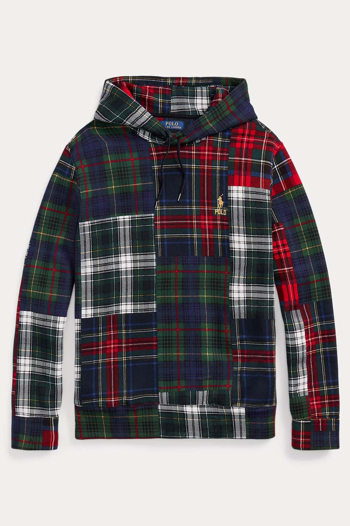 Polo Ralph Lauren Patchwork Ekose Desenli Kapüşonlu Sweatshirt-Libas Trendy Fashion Store