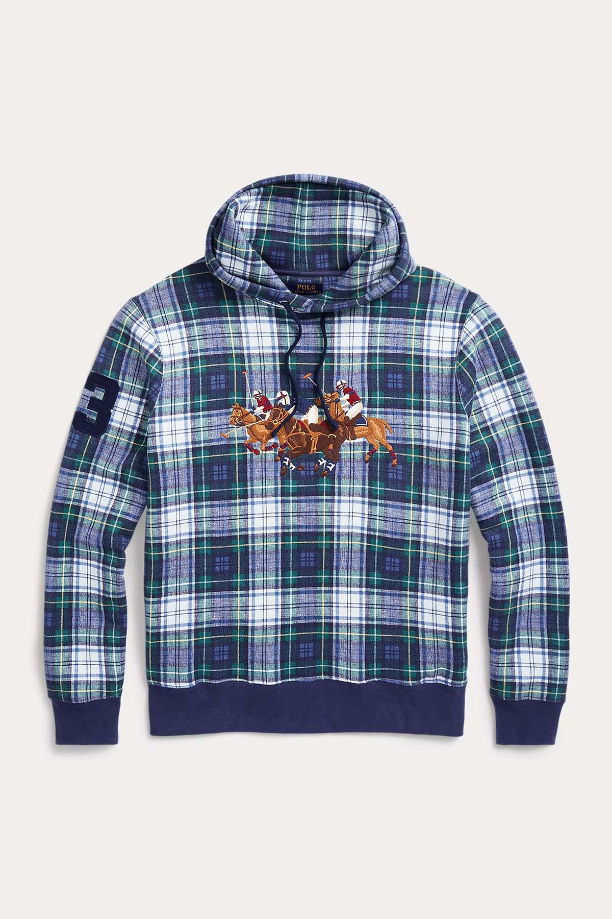 Polo Ralph Lauren Ekose Desenli Triple Pony Kapüşonlu Sweatshirt-Libas Trendy Fashion Store