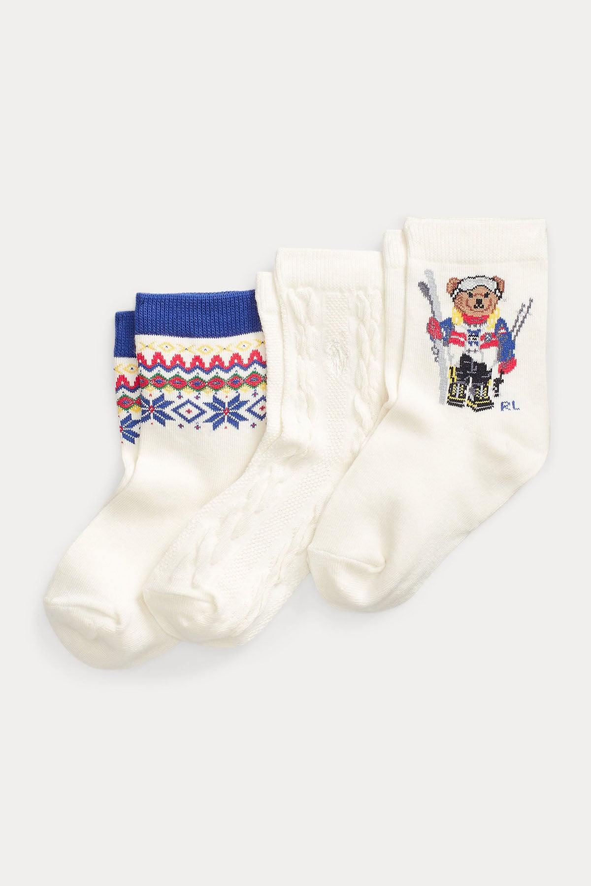 Polo Ralph Lauren Kids 4-6 Yaş Kız Çocuk Polo Bear 3'lü Paket Çorap-Libas Trendy Fashion Store