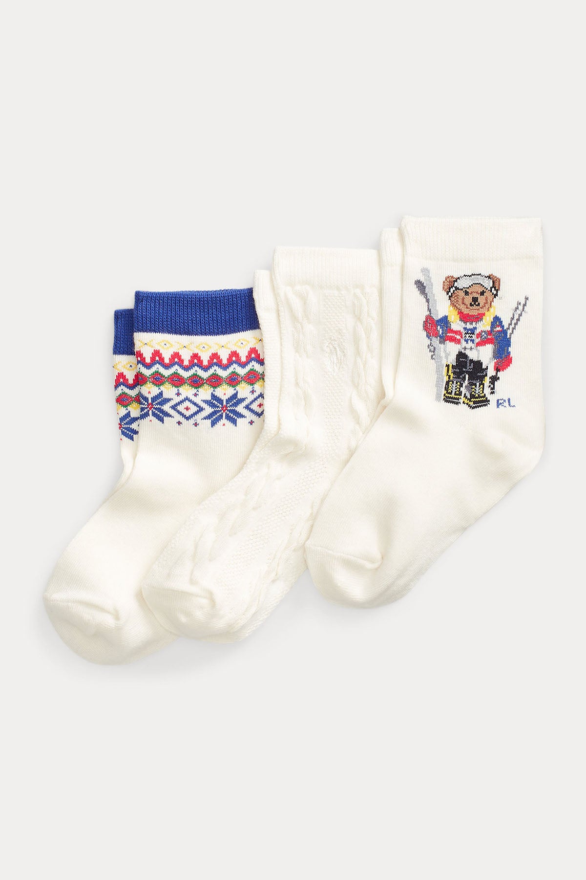Polo Ralph Lauren Kids 2-4 Yaş Kız Çocuk Polo Bear 3'lü Paket Çorap-Libas Trendy Fashion Store