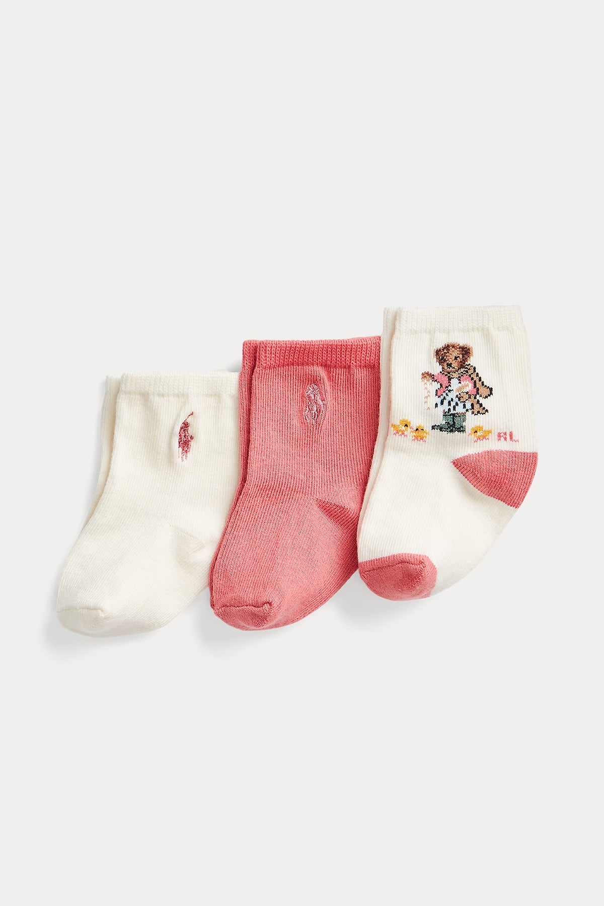Polo Ralph Lauren Kids 18-24 Aylık Kız Bebek 3'lü Paket Polo Bear Çorap-Libas Trendy Fashion Store