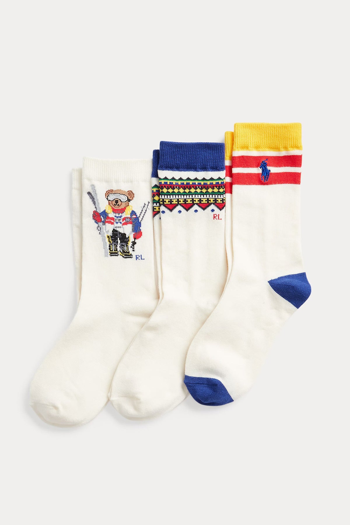Polo Ralph Lauren Kids 9-11 Yaş Erkek Çocuk 3'lü Paket Polo Bear Çorap-Libas Trendy Fashion Store