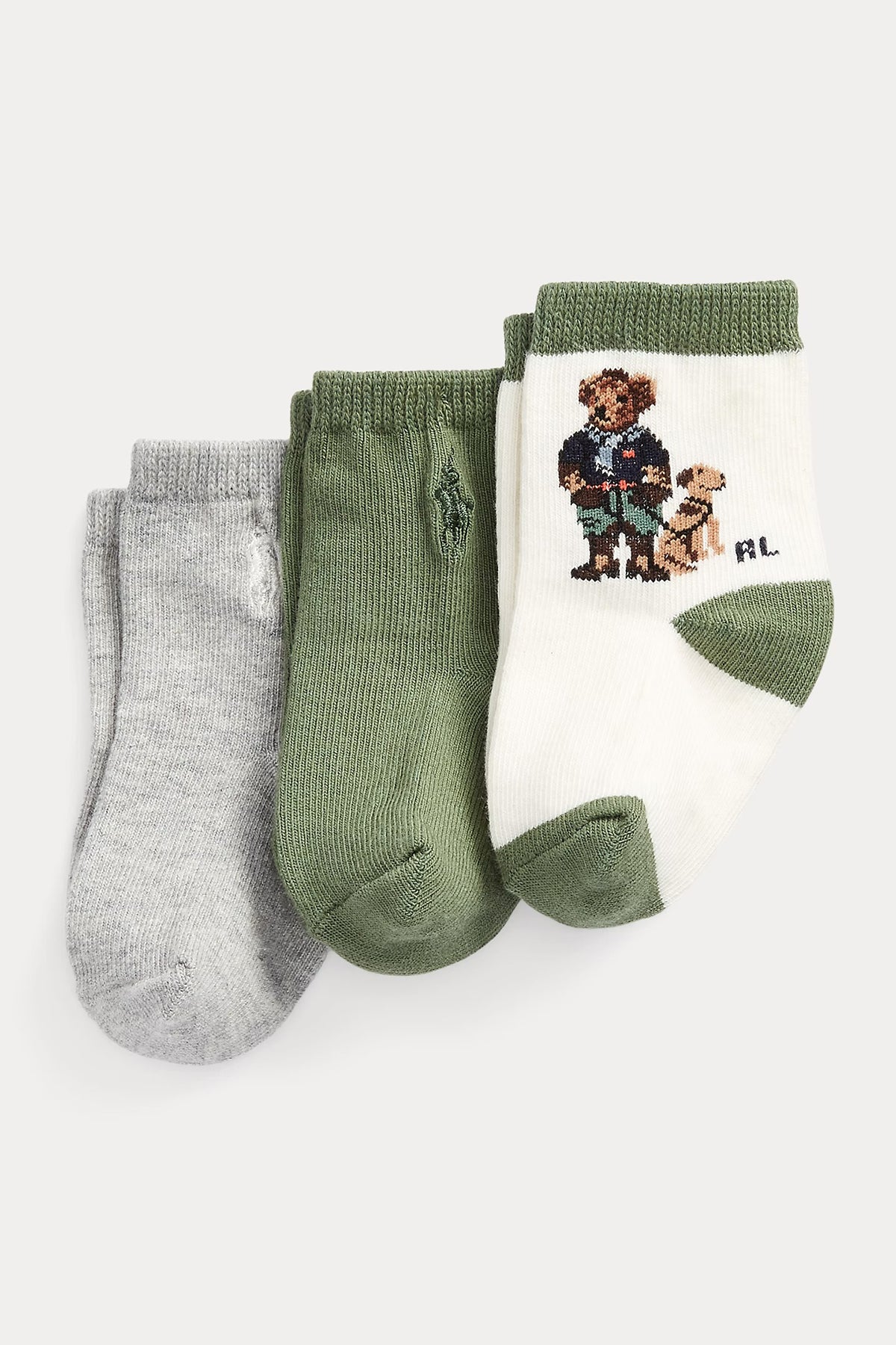 Polo Ralph Lauren Kids 18-24 Aylık Erkek Bebek 3'lü Paket Polo Bear Çorap-Libas Trendy Fashion Store