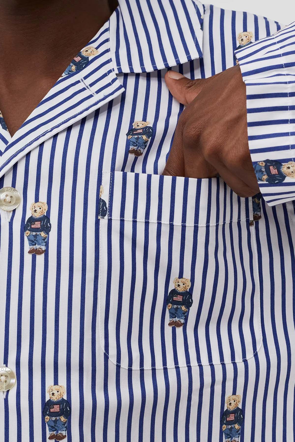 Polo Ralph Lauren Polo Bear Logolu Çizgili Pijama Takımı-Libas Trendy Fashion Store