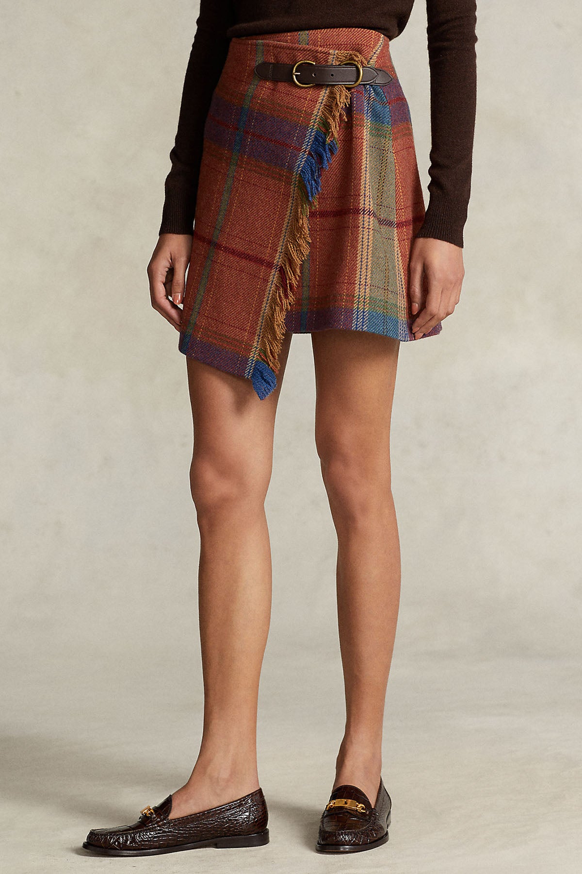 Polo Ralph Lauren Ekoseli Püsküllü Mini Yün Etek-Libas Trendy Fashion Store