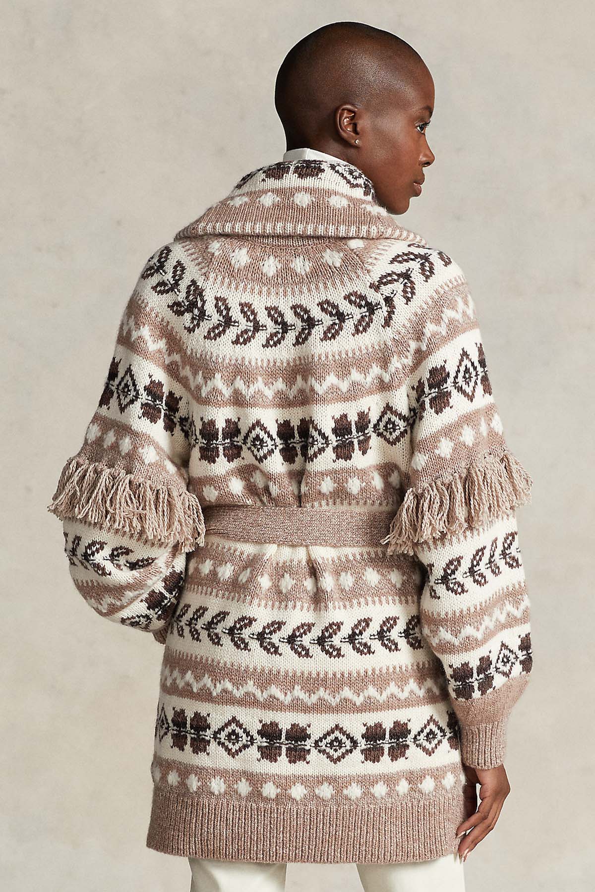 Polo Ralph Lauren Fair Isle Desen Kuşaklı Yün Örgü Ceket-Libas Trendy Fashion Store