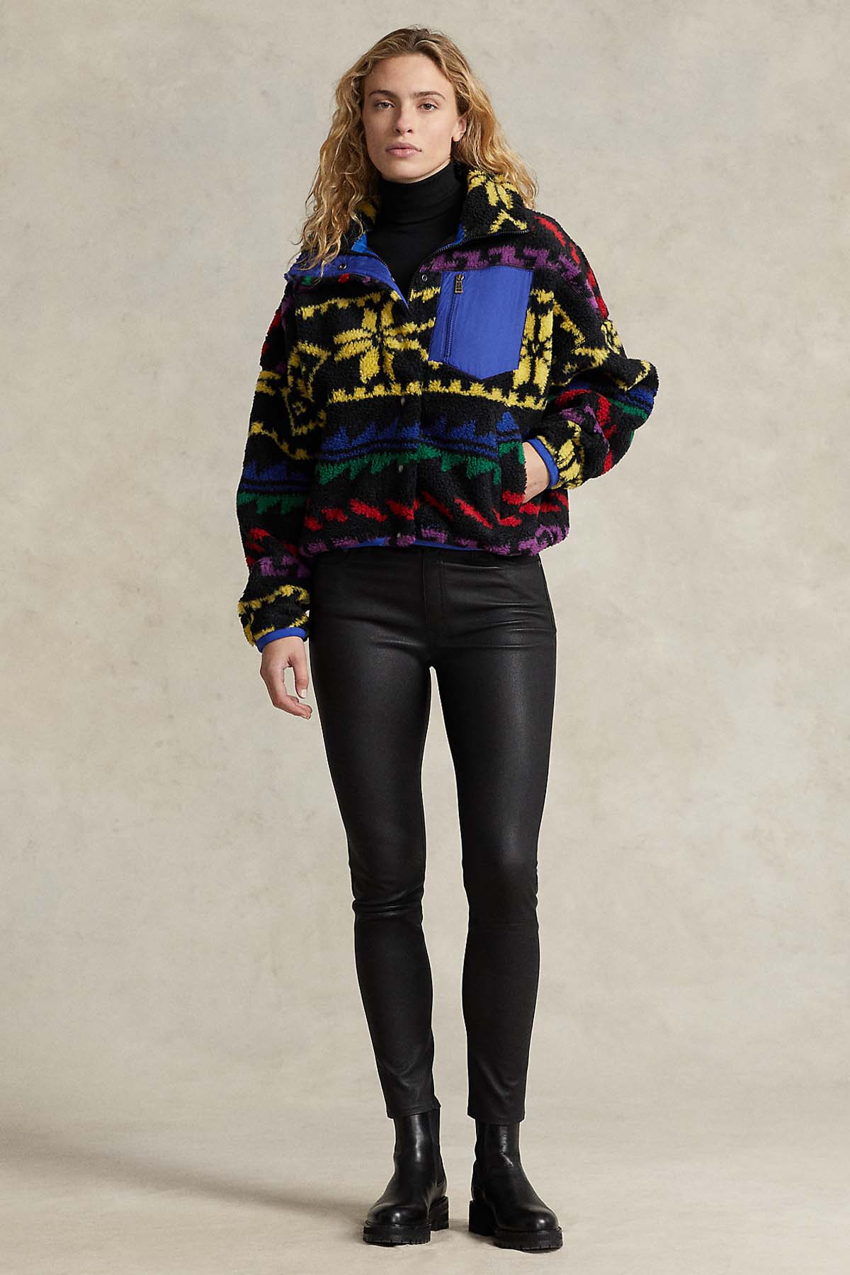 Polo Ralph Lauren Fair Isle Desenli Polar Sweatshirt Ceket-Libas Trendy Fashion Store