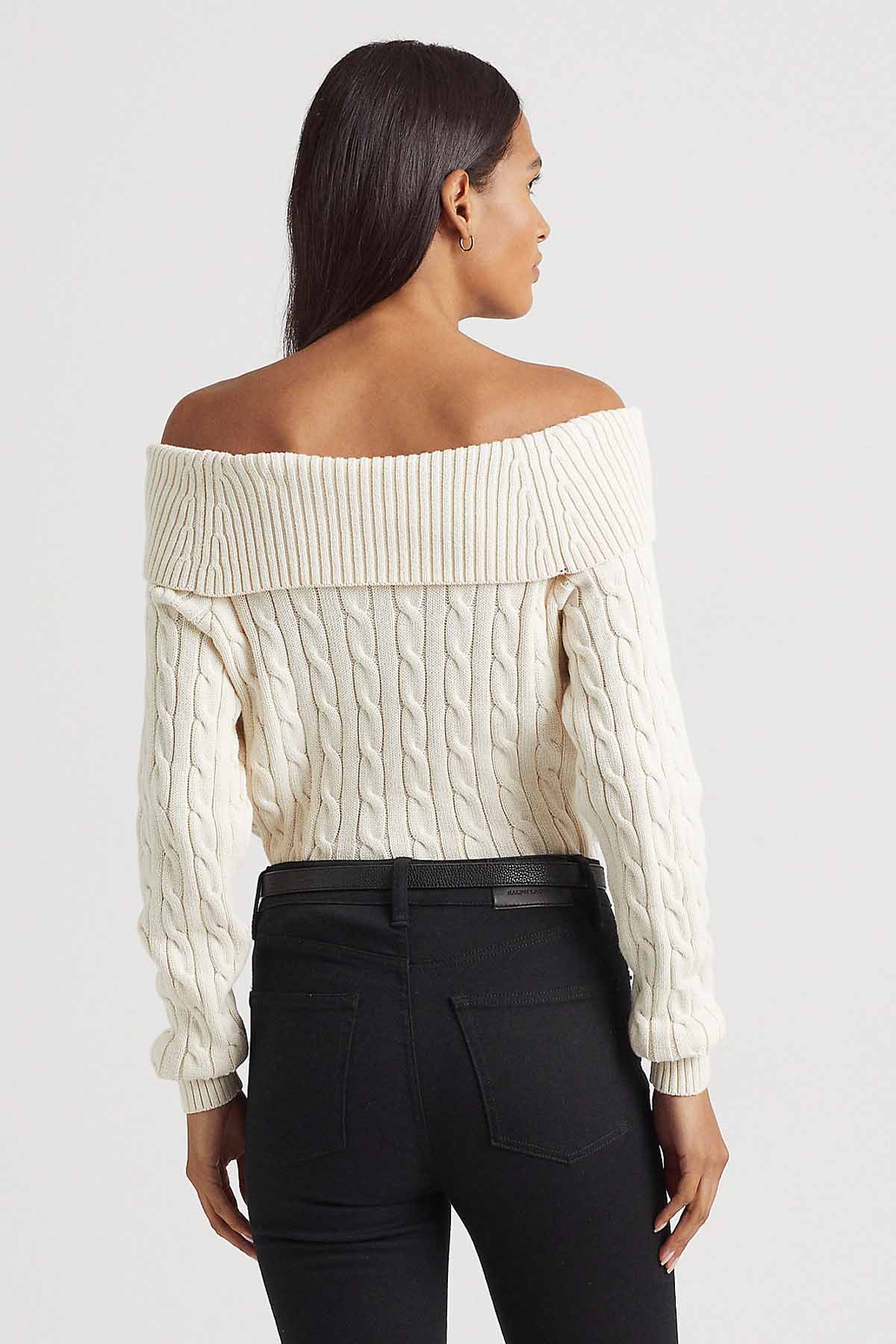 Polo Ralph Lauren Kayık Yaka Saç Örgü Triko-Libas Trendy Fashion Store