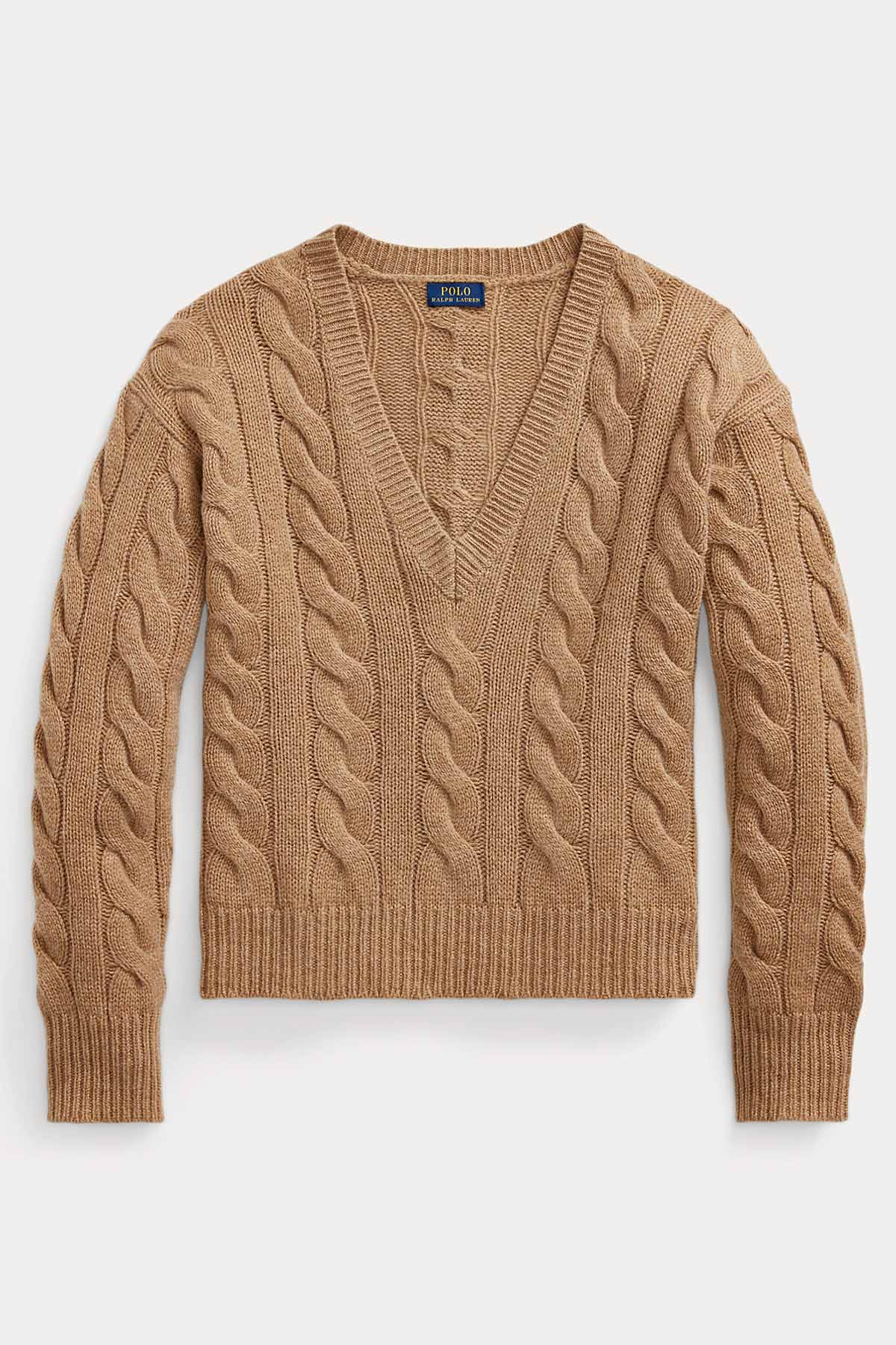 Polo Ralph Lauren Derin V Yaka Kaşmirli Yün Saç Örgü Triko-Libas Trendy Fashion Store